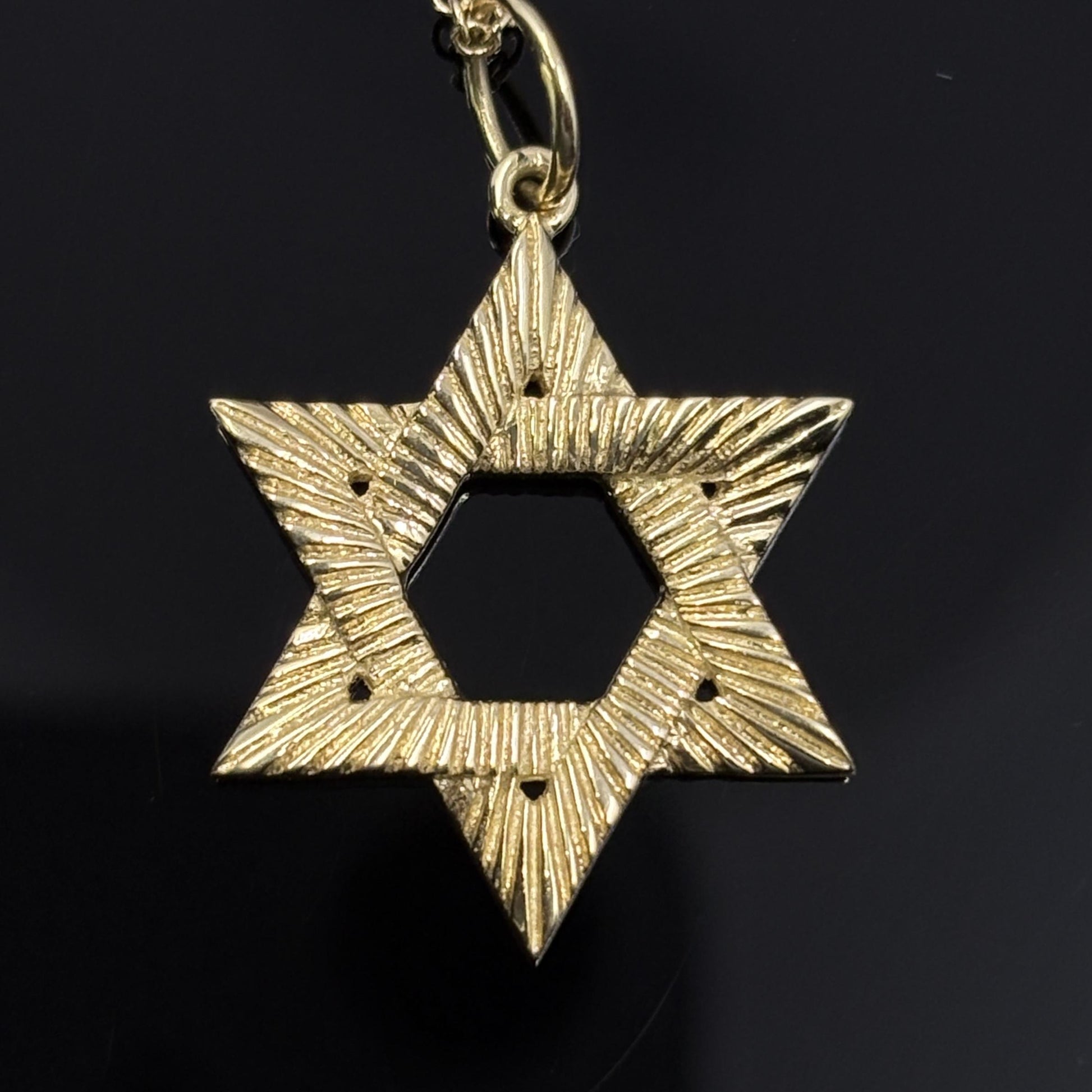Vintage Star of David Necklace in 14k Yellow Gold