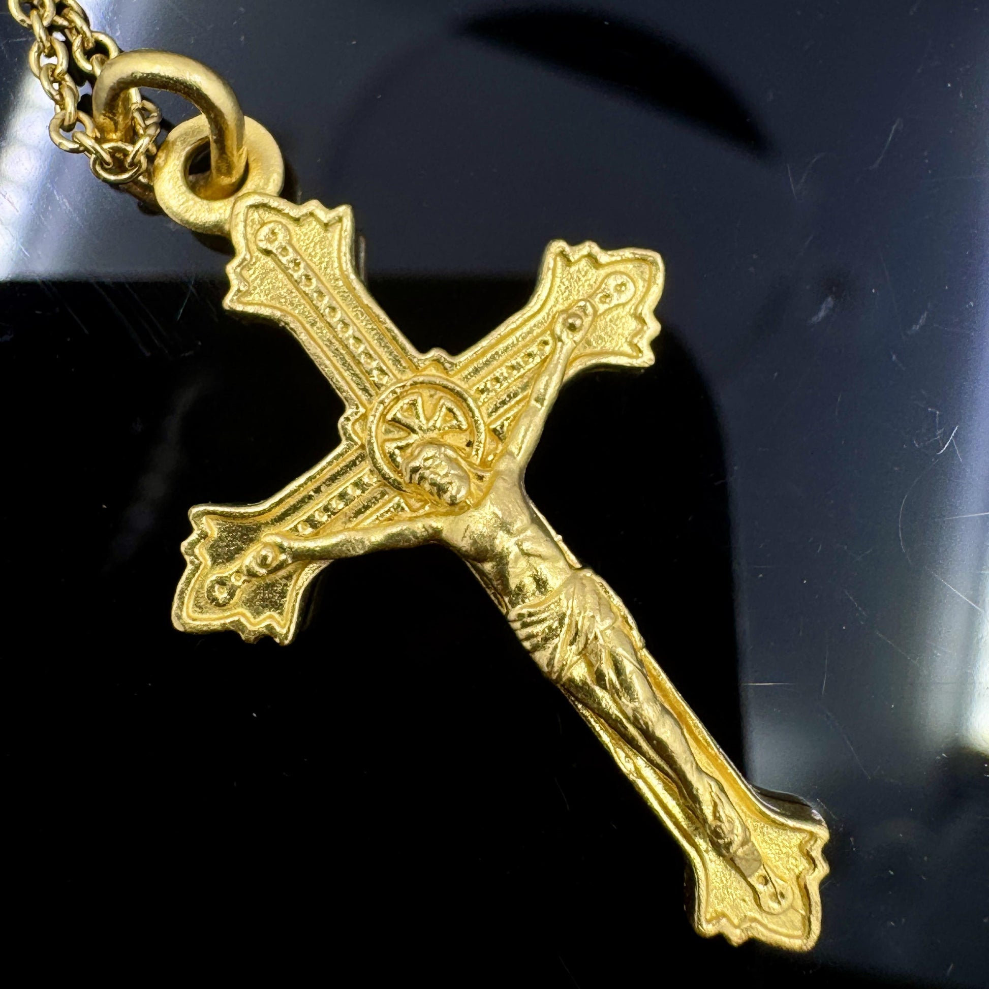 Solid 24k Gold Cross Necklace 10.2g