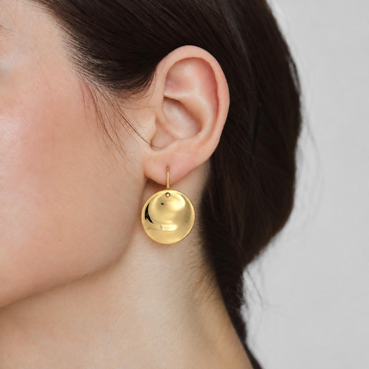 Tiffany & Co. Elsa Peretti 18K Yellow Gold Disc Drop Round Earrings