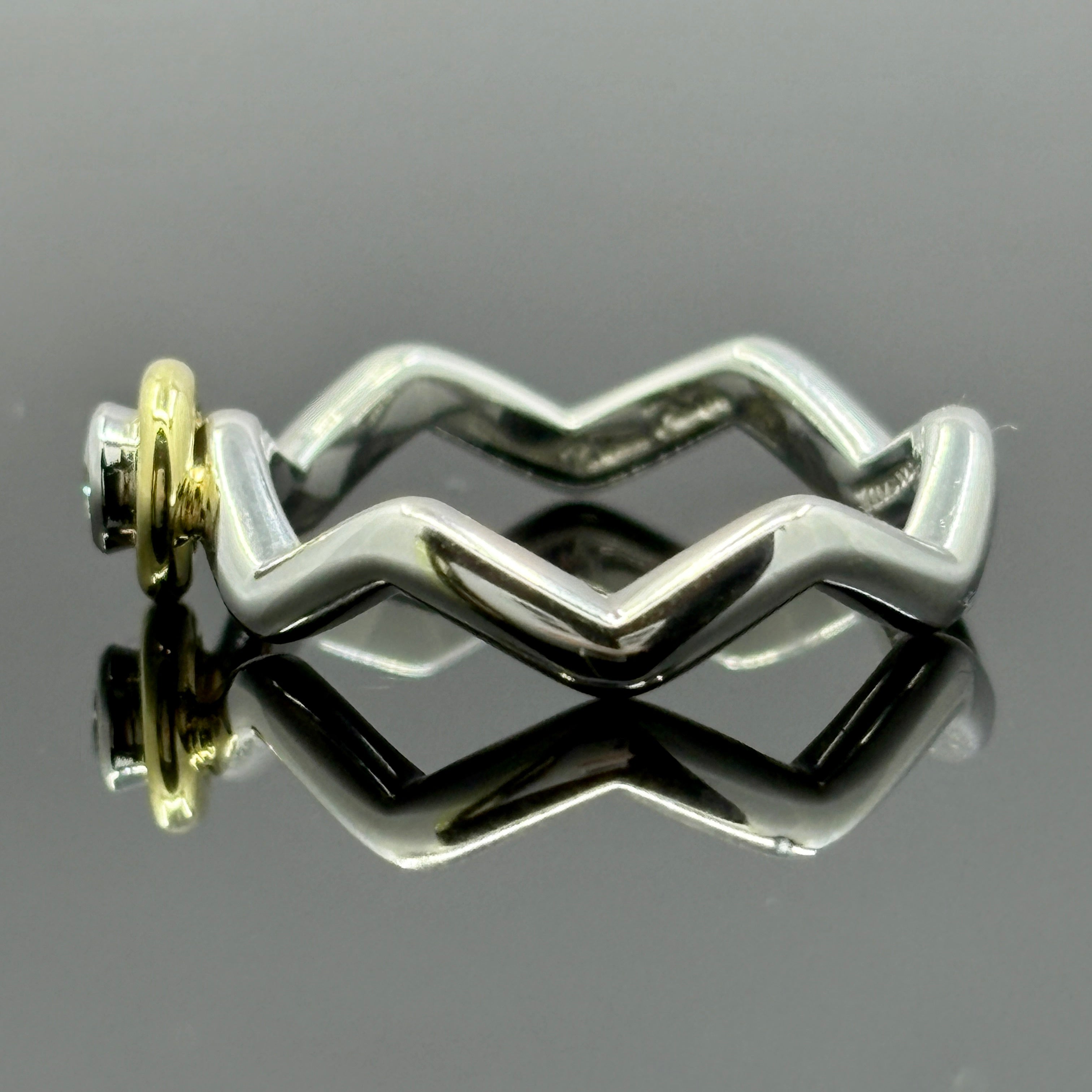 Tiffany & Co Paloma Picasso Zig Zag Diamond Ring - Platinum & 18k