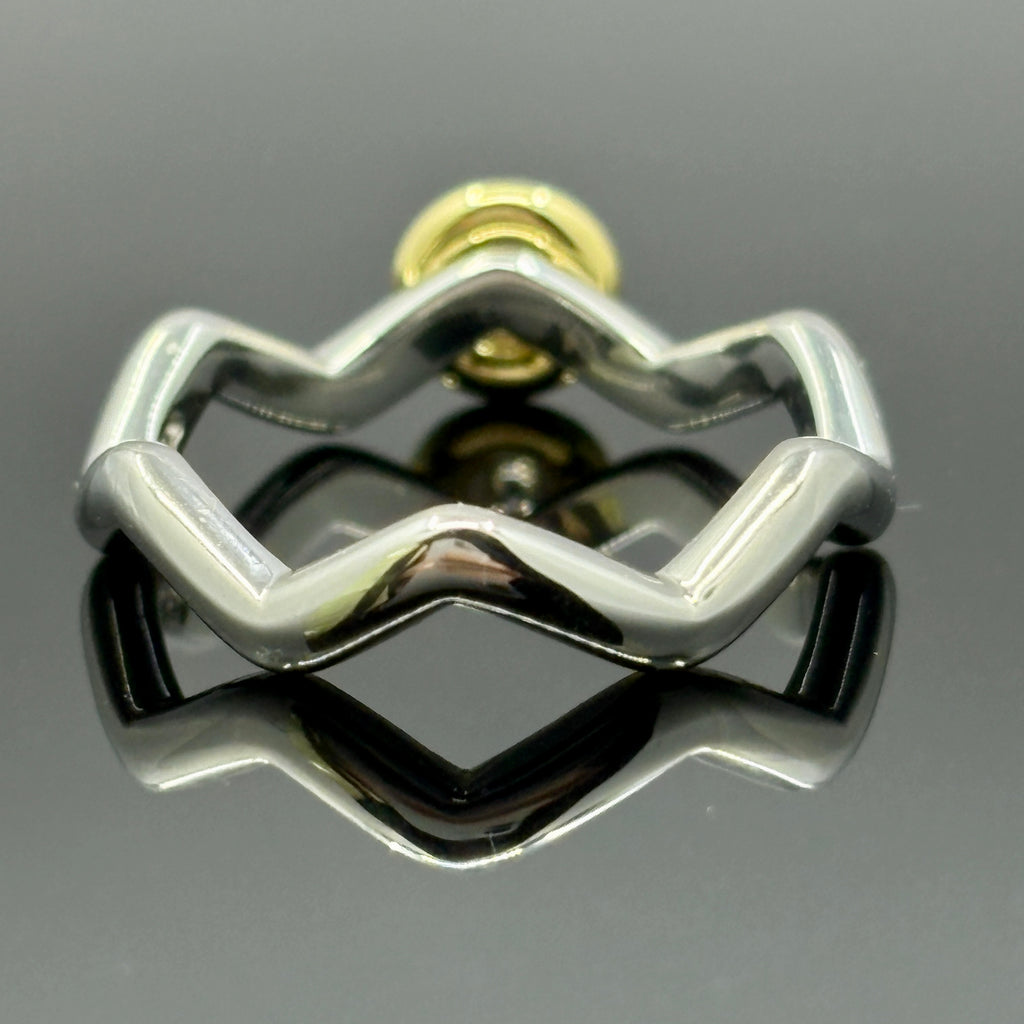 Tiffany & Co Paloma Picasso Zig Zag Diamond Ring - Platinum & 18k - Size 5 1/2