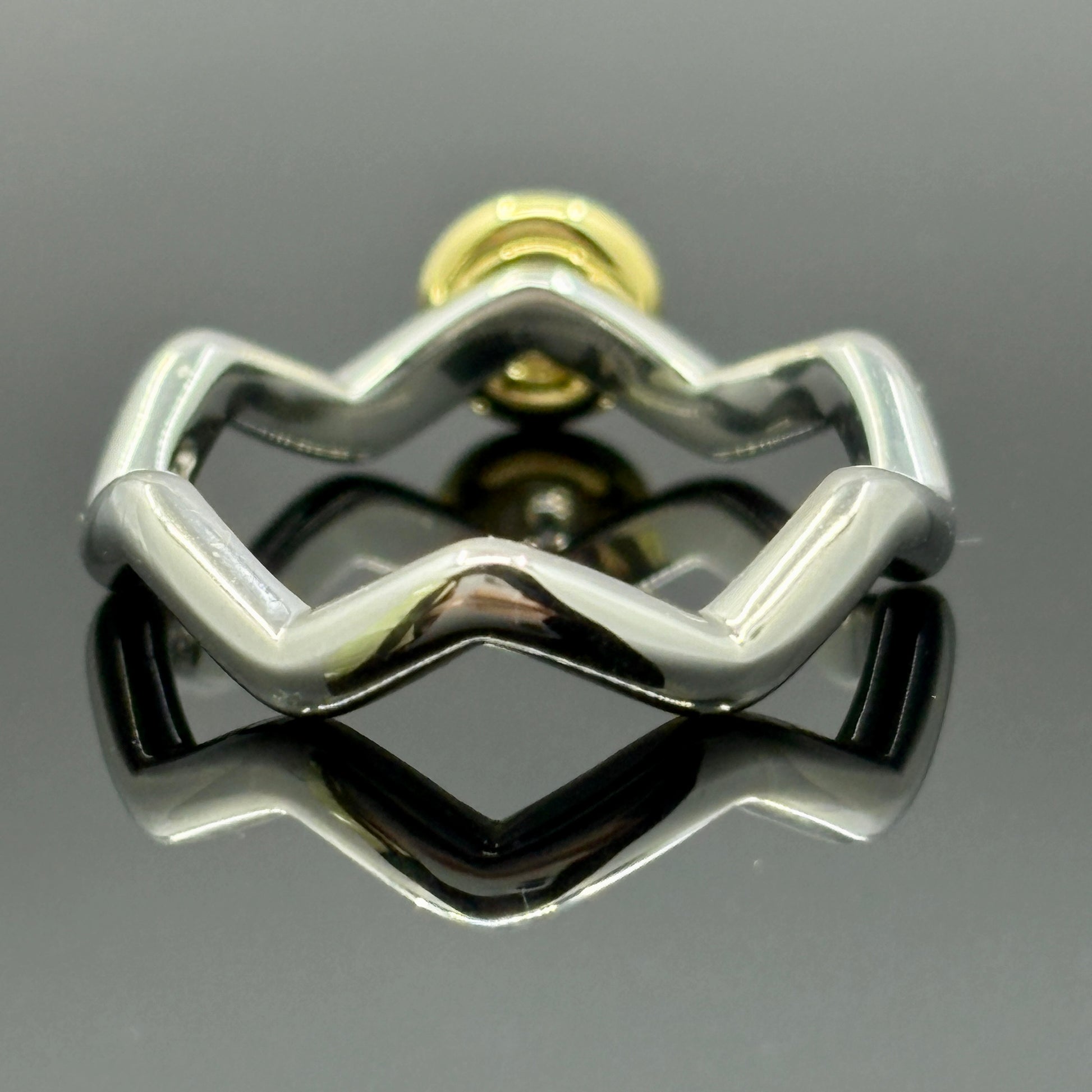 Tiffany & Co Paloma Picasso Zig Zag Diamond Ring - Platinum & 18k - Size 5 1/2