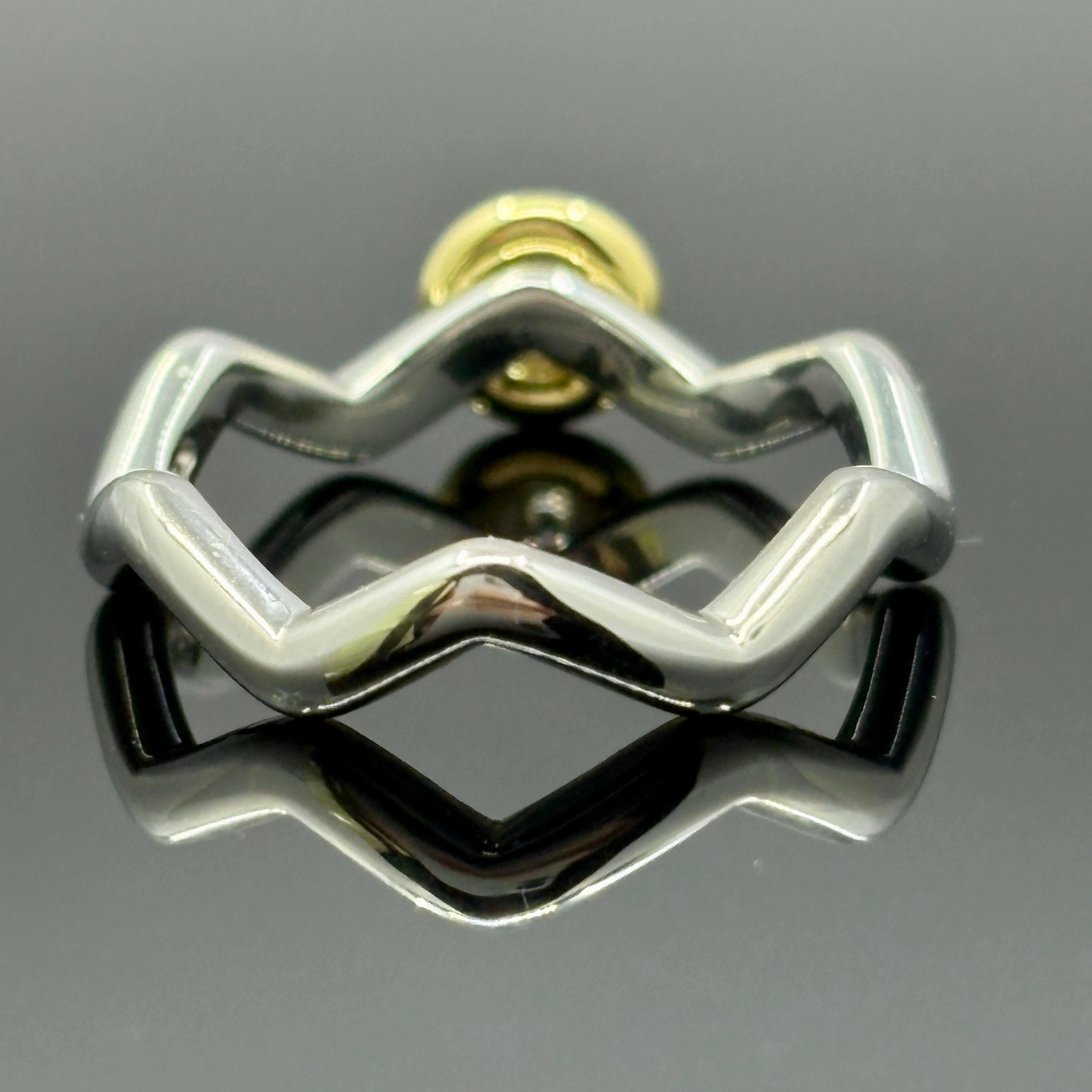 Tiffany & Co Paloma Picasso Zig Zag Diamond Ring - Platinum & 18k - Size 5 1/2