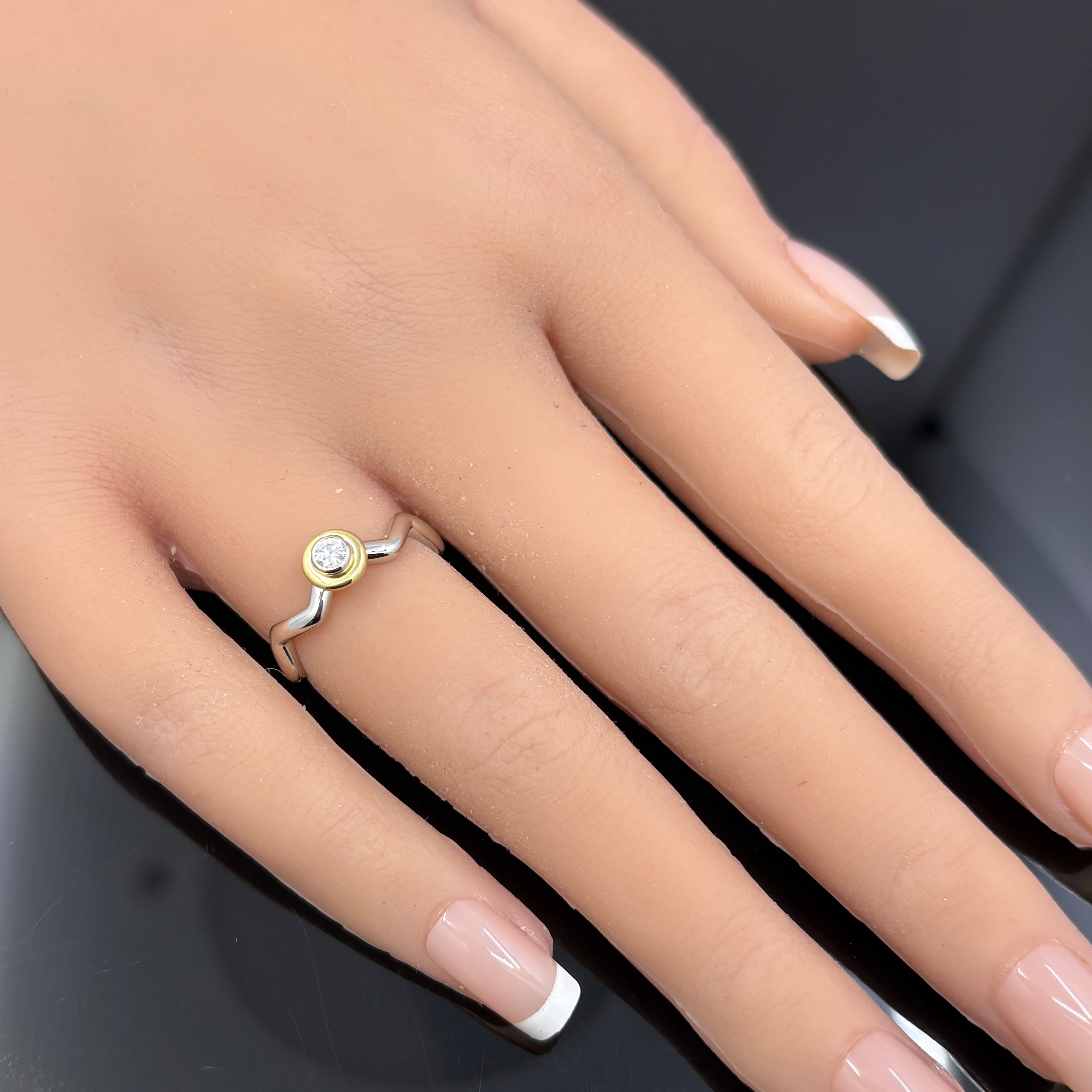 Tiffany & Co Paloma Picasso Zig Zag Diamond Ring - Platinum & 18k
