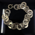 Vintage Wide Circle Link Bracelet in 14k Yellow Gold