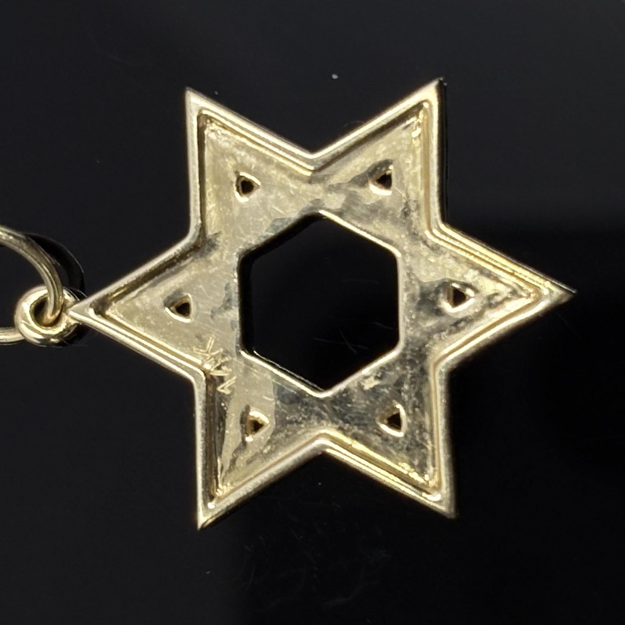 Vintage Star of David Necklace in 14k Yellow Gold