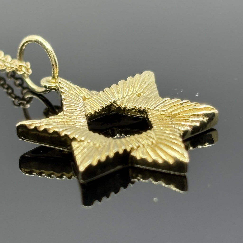 Vintage Star of David Necklace in 14k Yellow Gold