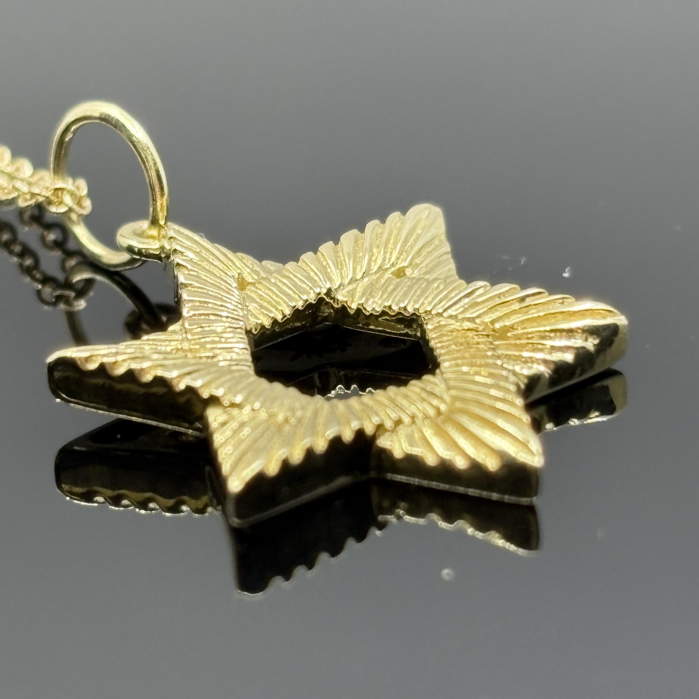 Vintage Star of David Necklace in 14k Yellow Gold