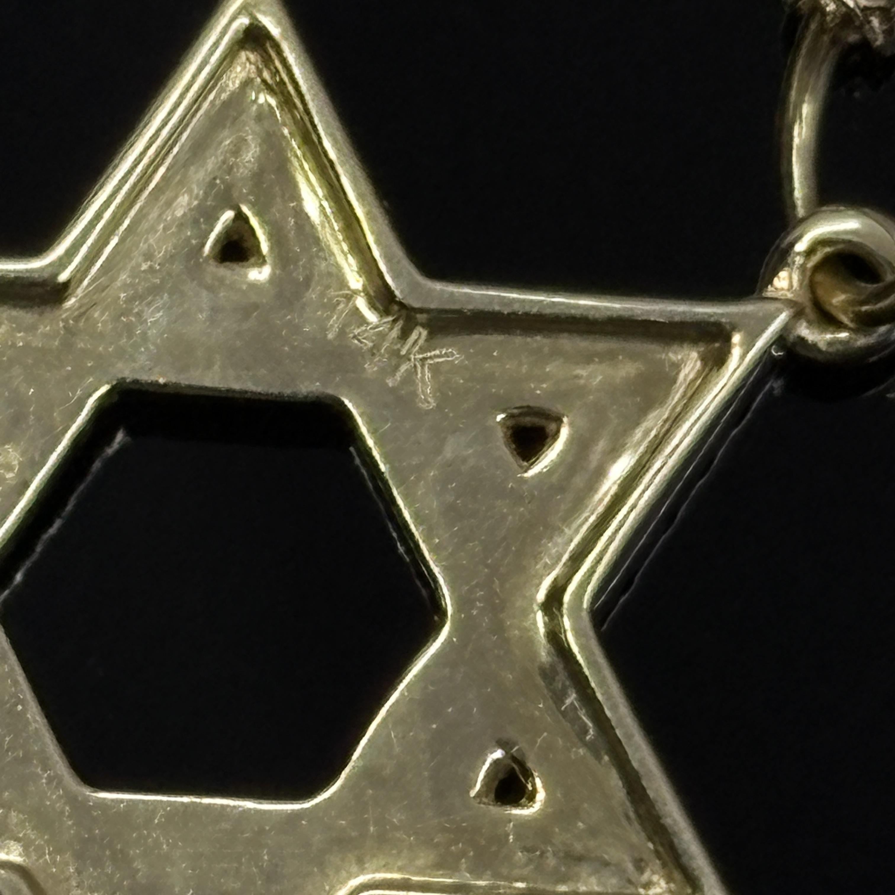Vintage Star of David Necklace in 14k Yellow Gold