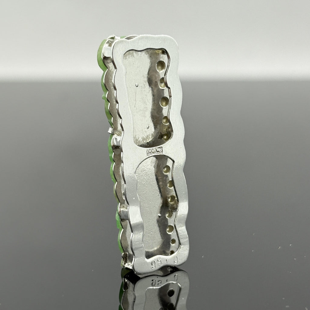 Jade Carving & Diamond Platinum Necklace