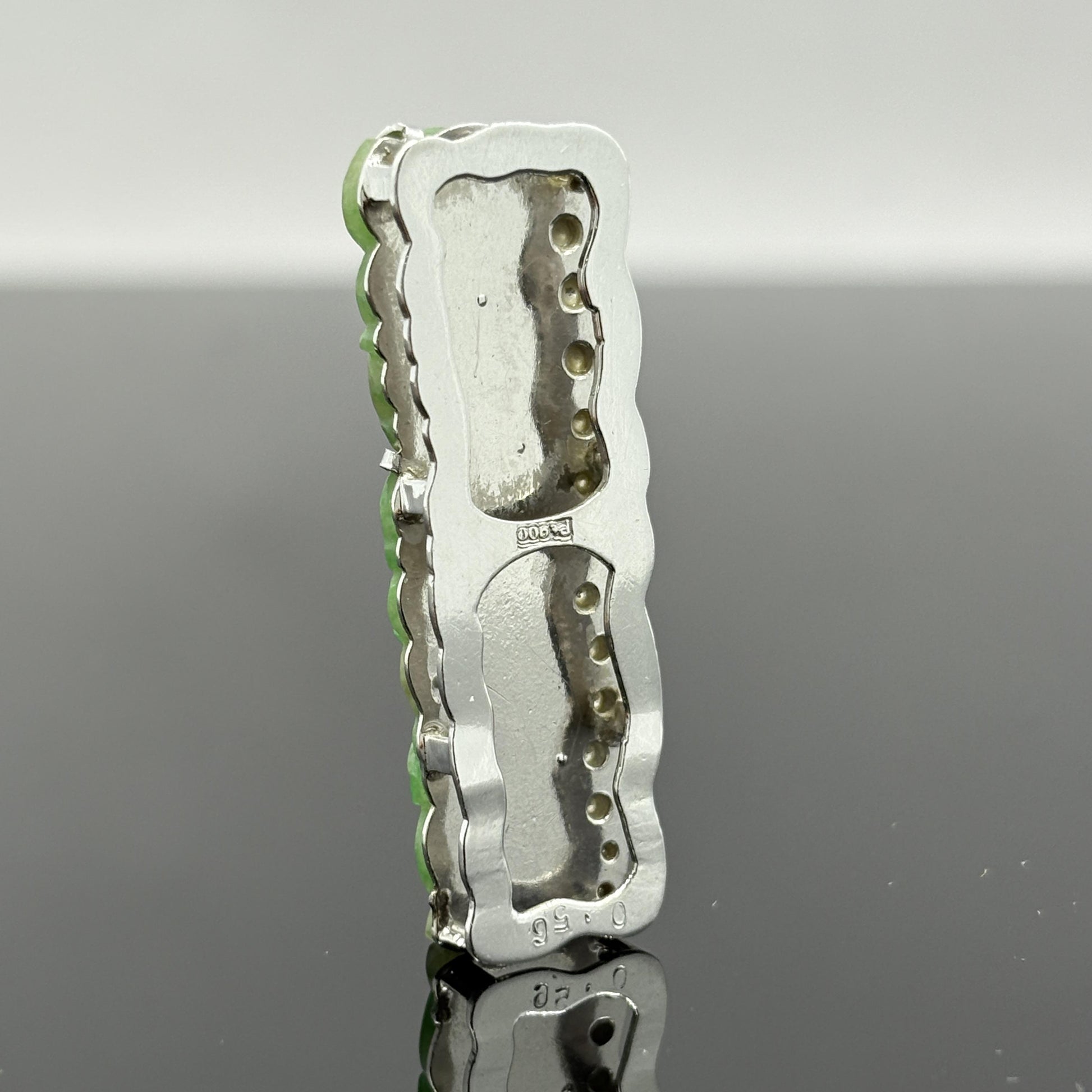 Jade Carving & Diamond Platinum Necklace