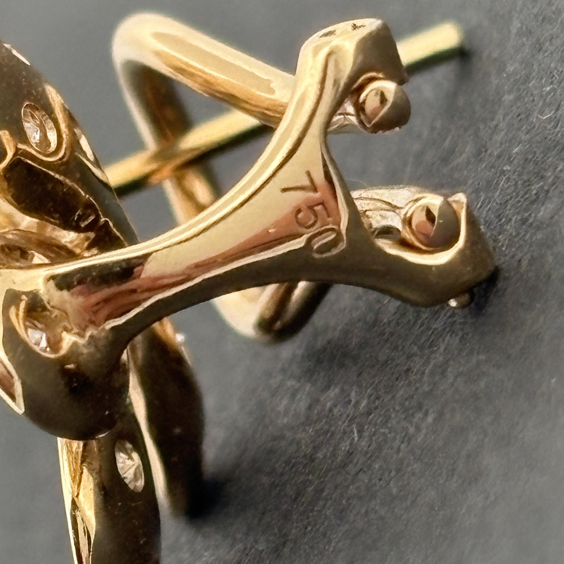 Estate Flower 18k Yellow Gold & Diamond Earrings 1.00ctw