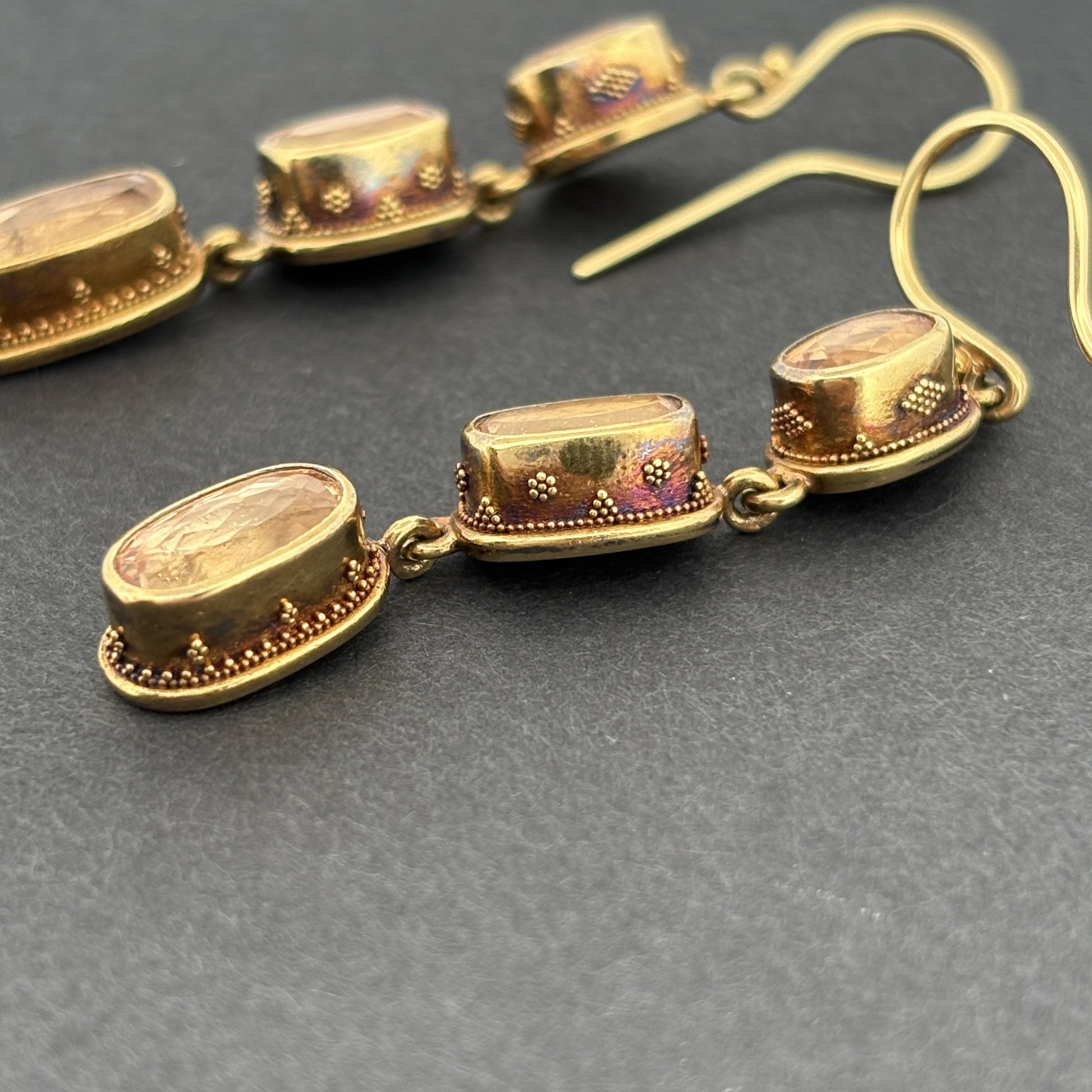 Luna Imperial Topaz 22k Dangle Drop Earrings 11ctw