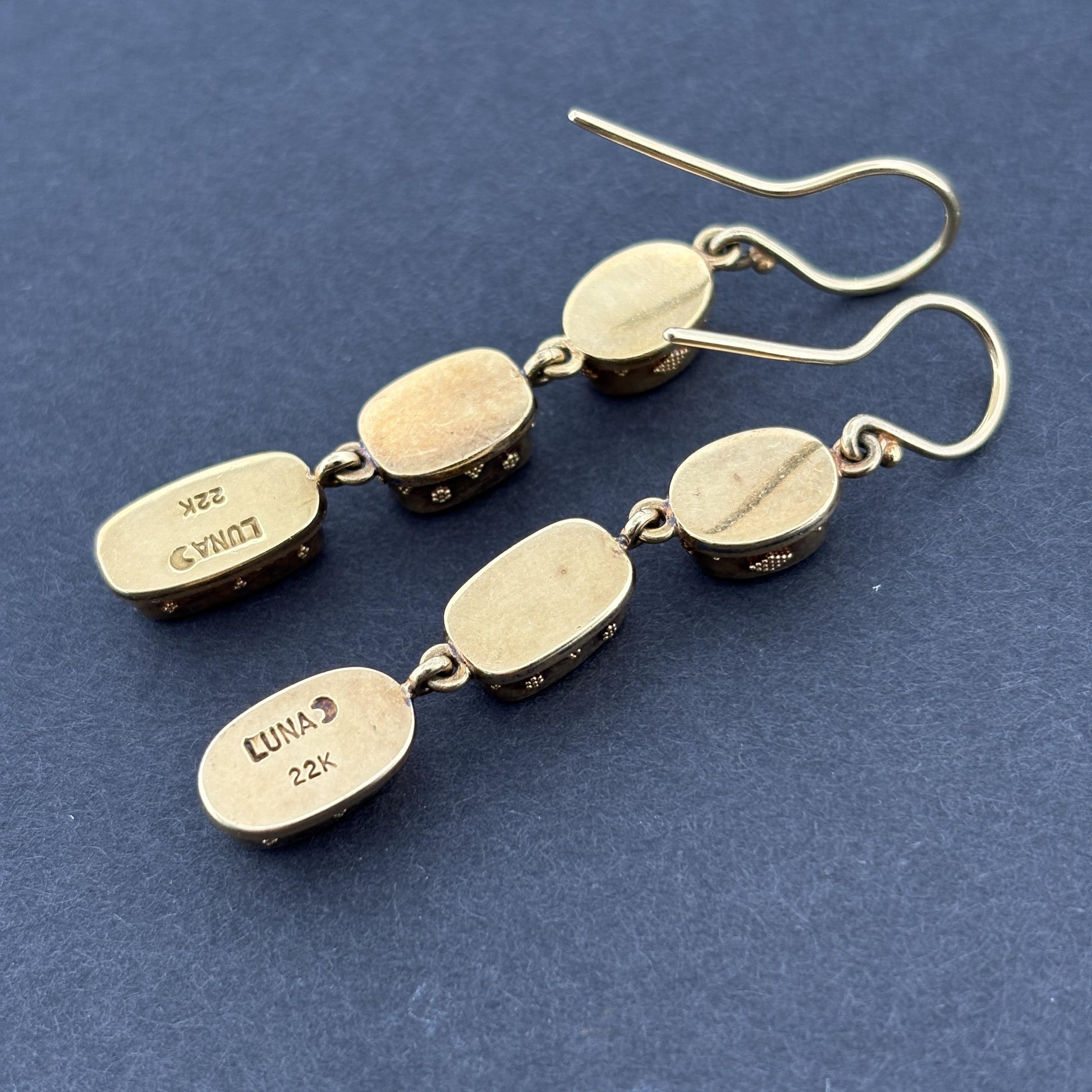 Luna Imperial Topaz 22k Dangle Drop Earrings 11ctw
