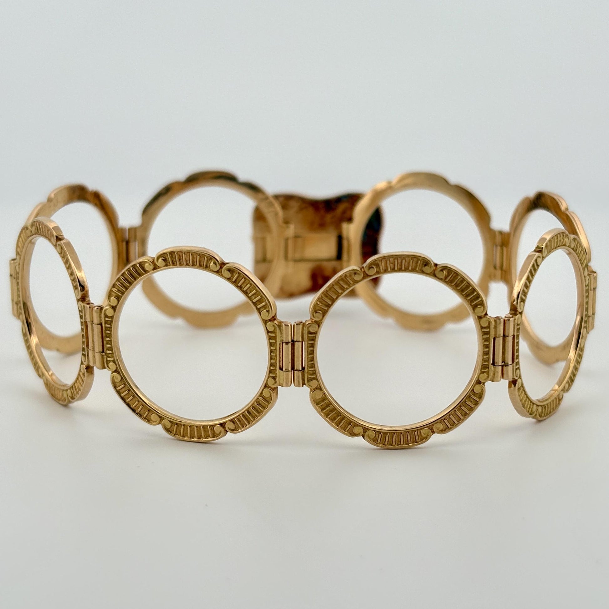 Vintage Convertible Emerald & Pearl Ring Bracelet 18k Yellow Gold Sz 6 1/2