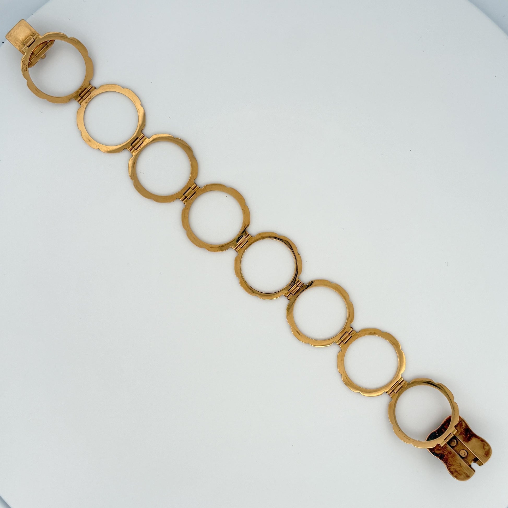 Vintage Convertible Emerald & Pearl Ring Bracelet 18k Yellow Gold Sz 6 1/2