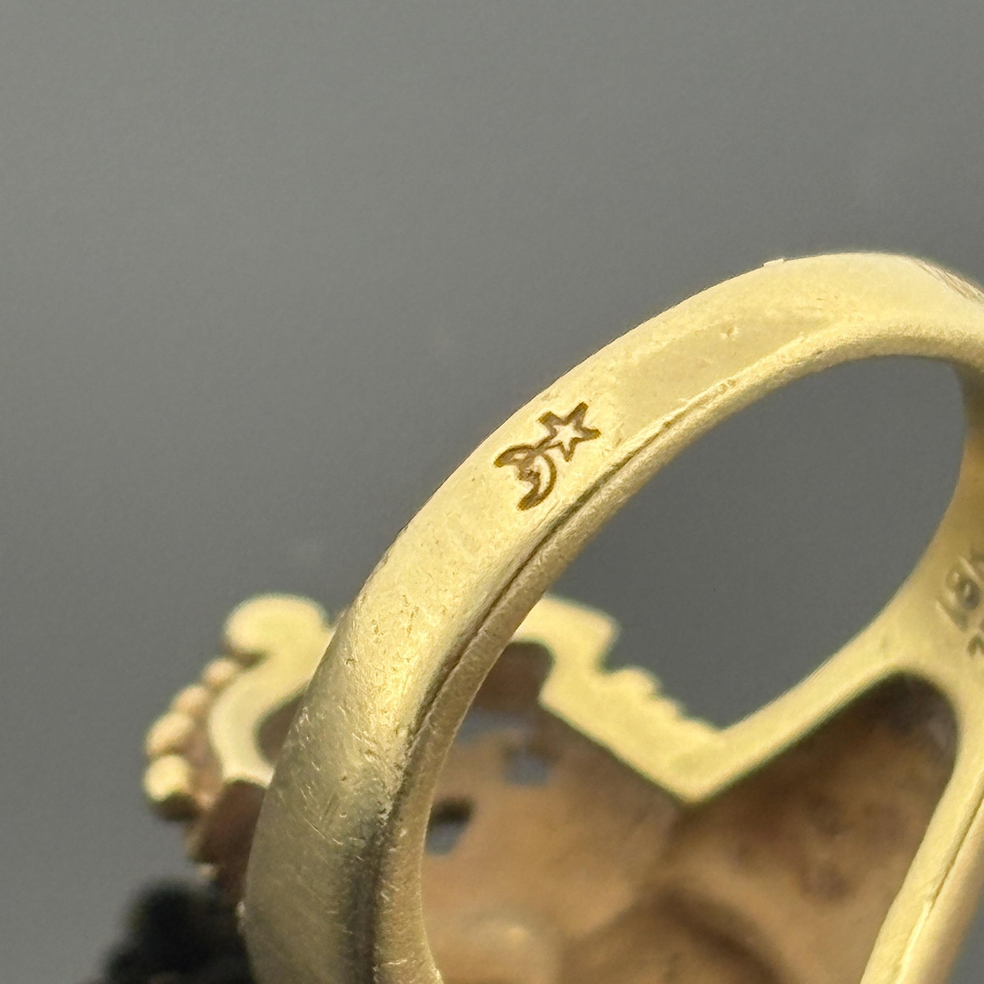 Vintage Kieselstein Cord Heart Ring 18k Yellow Gold w/ Diamond Accents