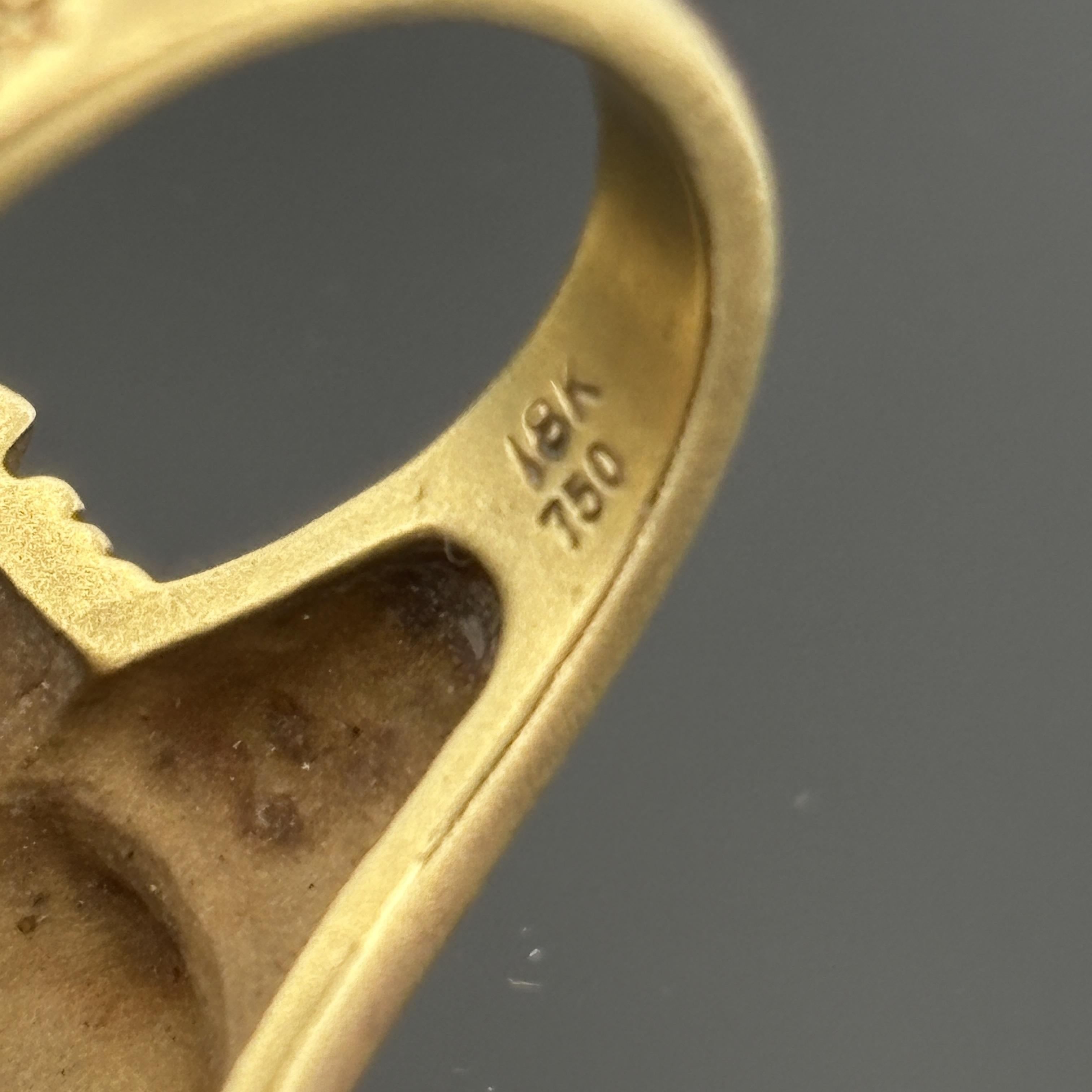 Vintage Kieselstein Cord Heart Ring 18k Yellow Gold w/ Diamond Accents