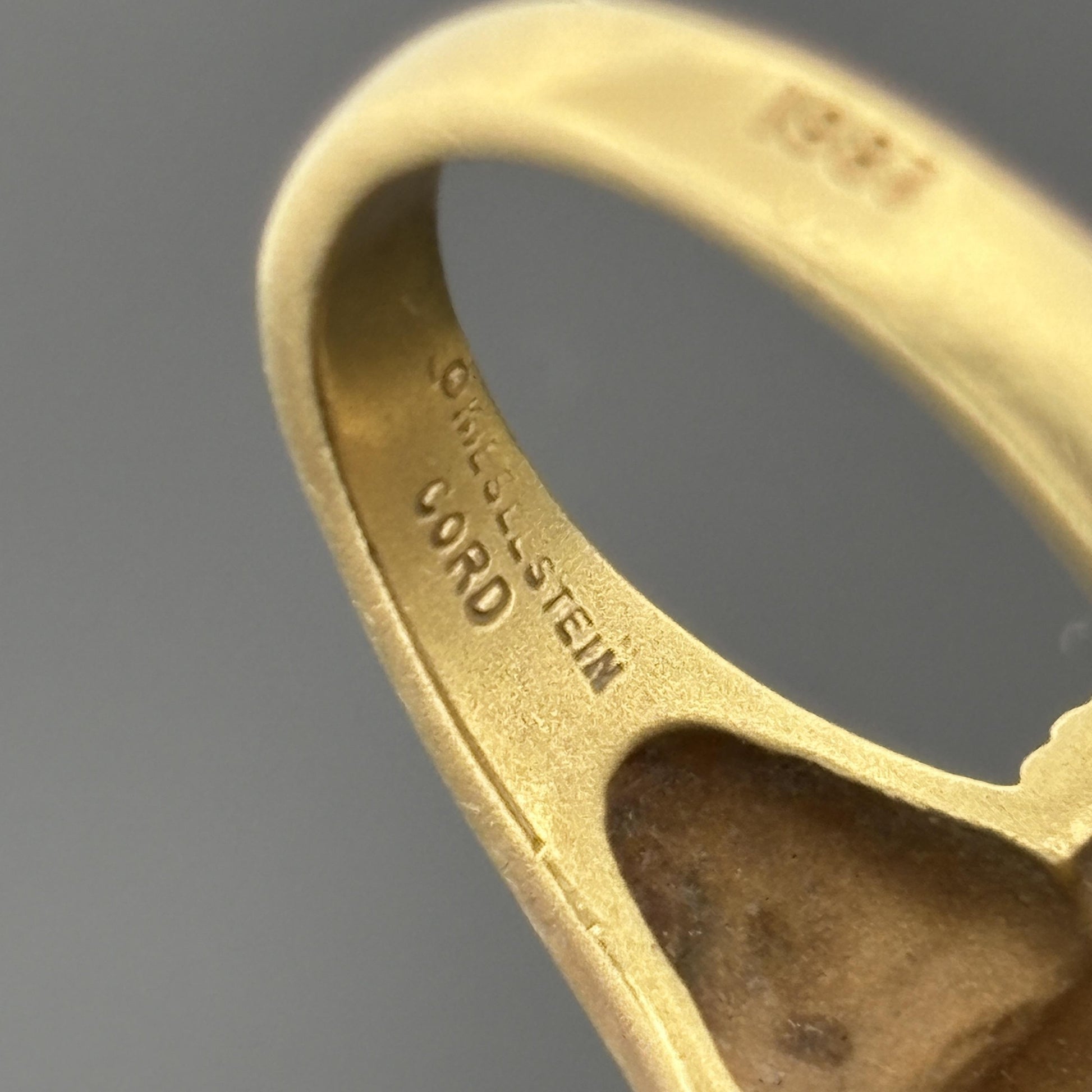 Vintage Kieselstein Cord Heart Ring 18k Yellow Gold w/ Diamond Accents