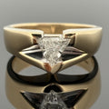 Men’s Diamond Ring in 14K Yellow Gold, 0.90ct Trillion Cut