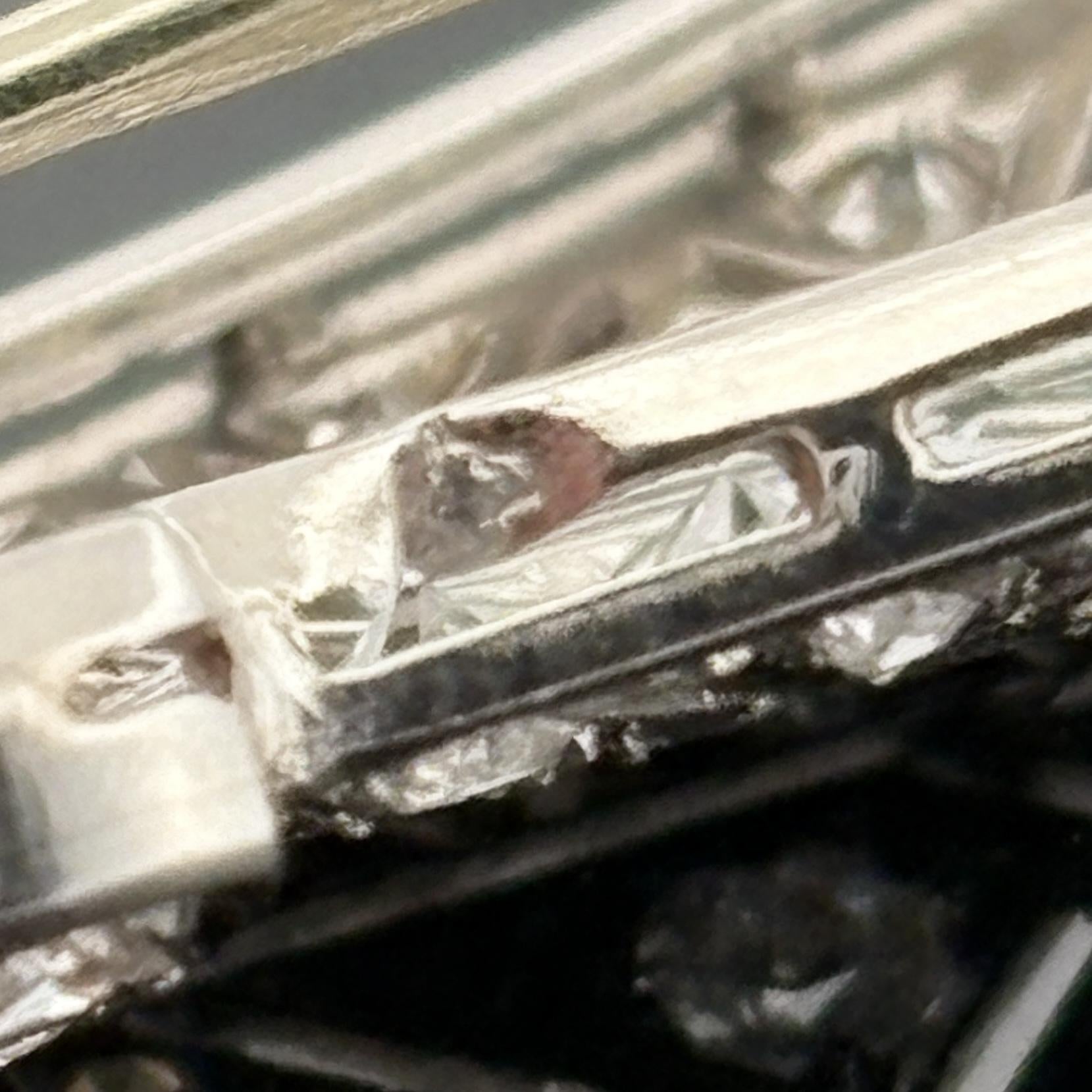 Vintage French Mid-century Platinum 3.90ctw Diamond Brooch