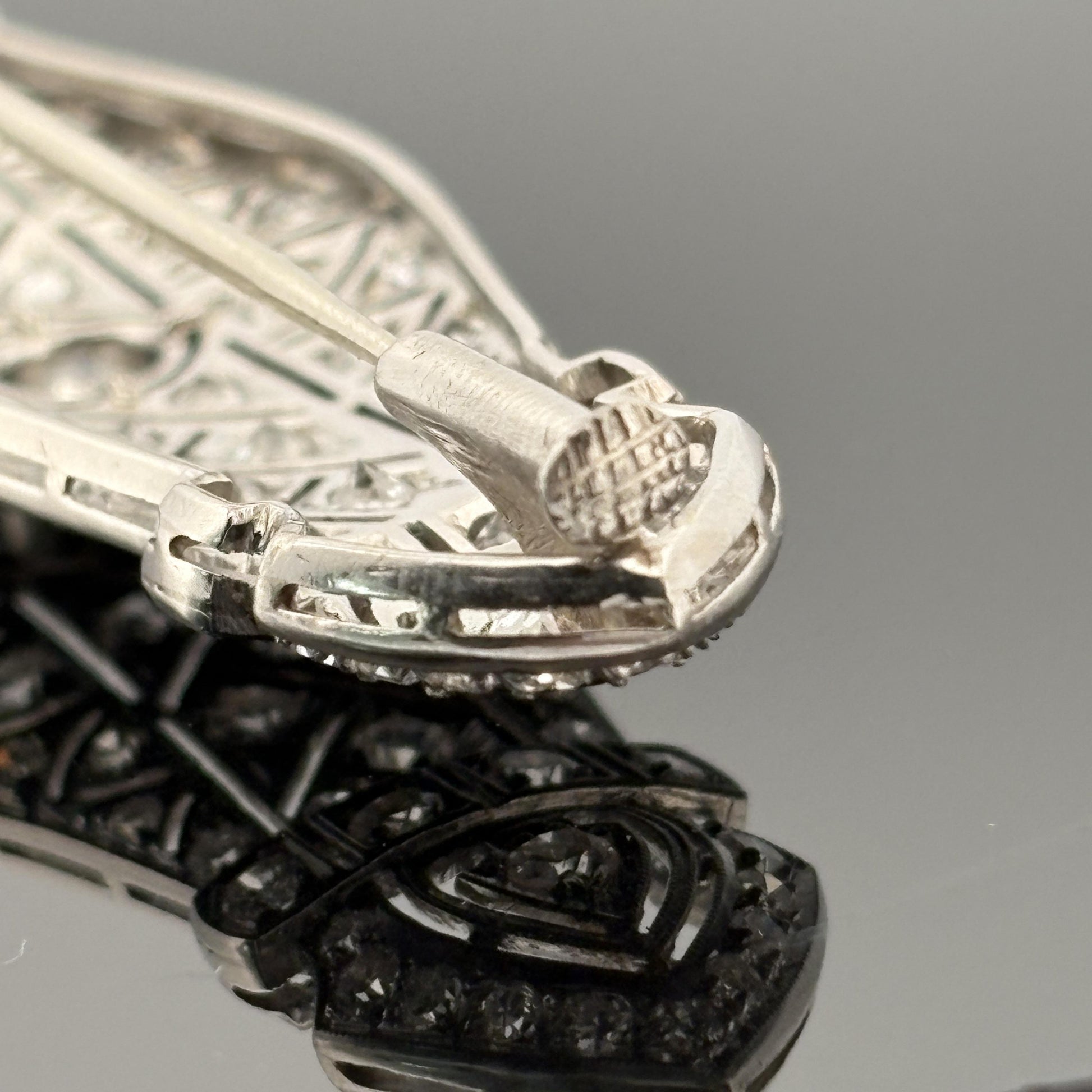 Vintage French Mid-century Platinum 3.90ctw Diamond Brooch