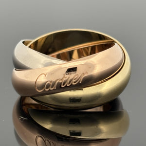 Cartier Extra Large Trinity Band Sz 53 18k Gold