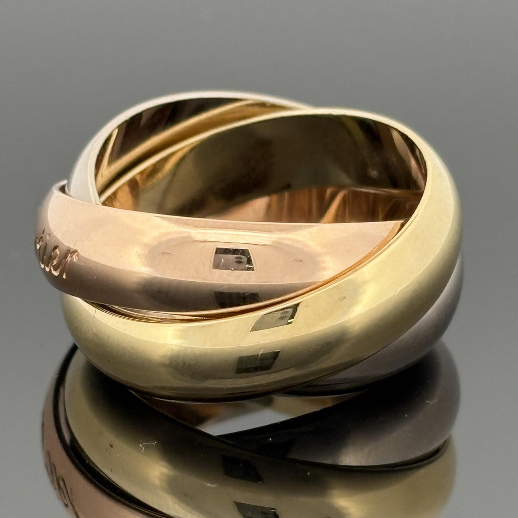 Cartier Extra Large Trinity Band Sz 53 18k Gold