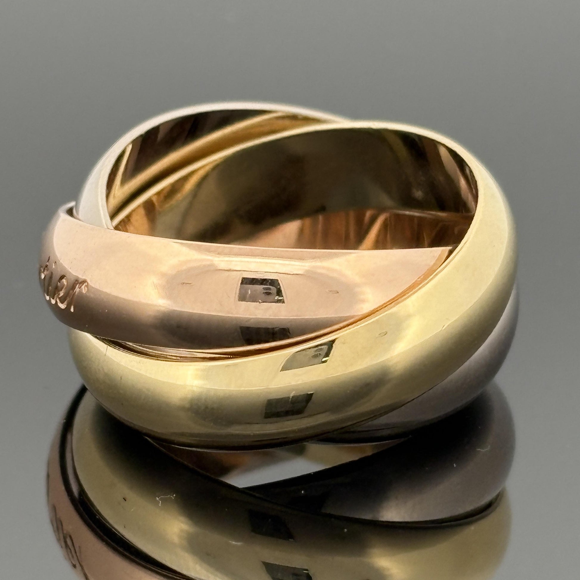 Cartier Extra Large Trinity Band Sz 53 18k Gold