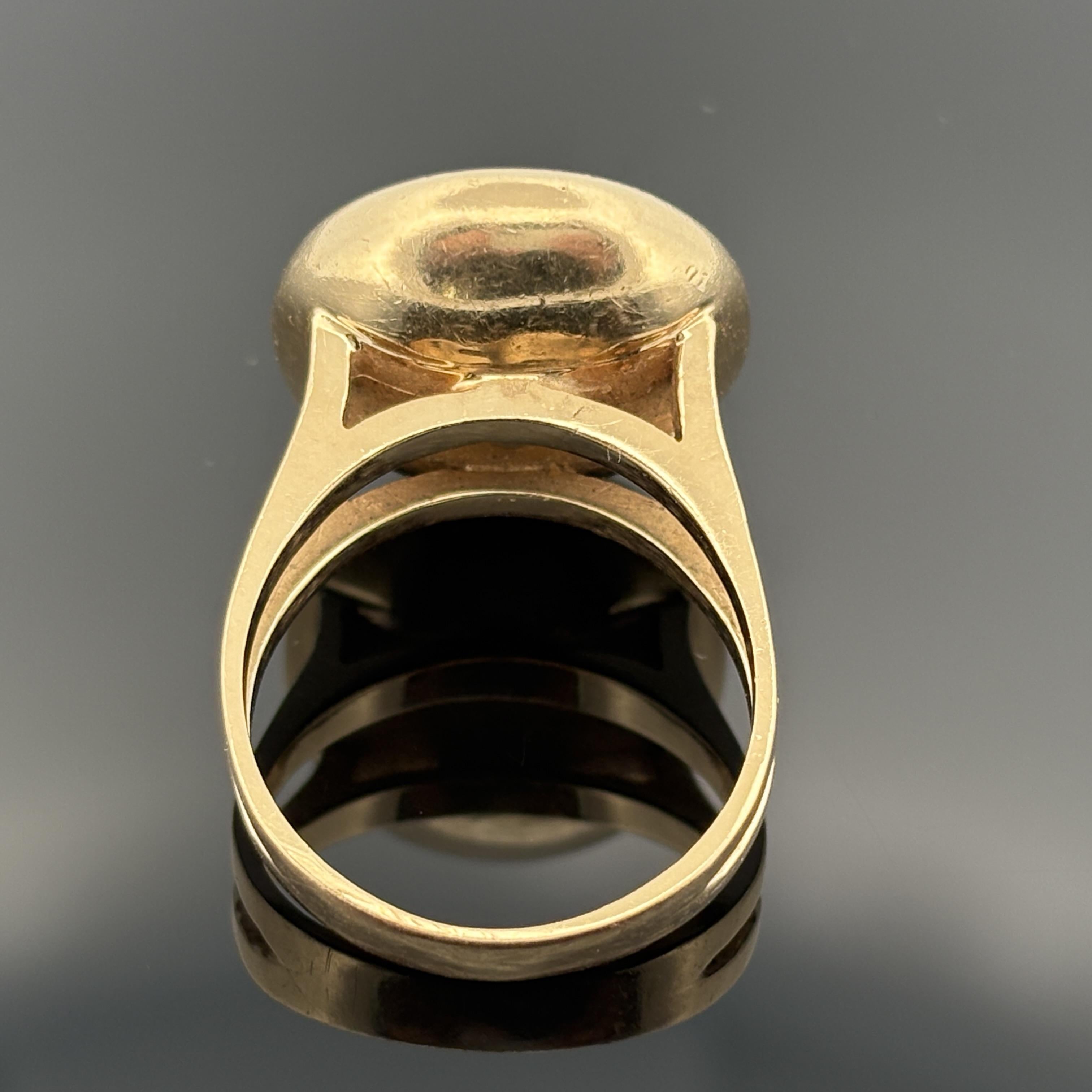 Vintage Roulette Spinning Diamond Enamel Ring 14k Gold