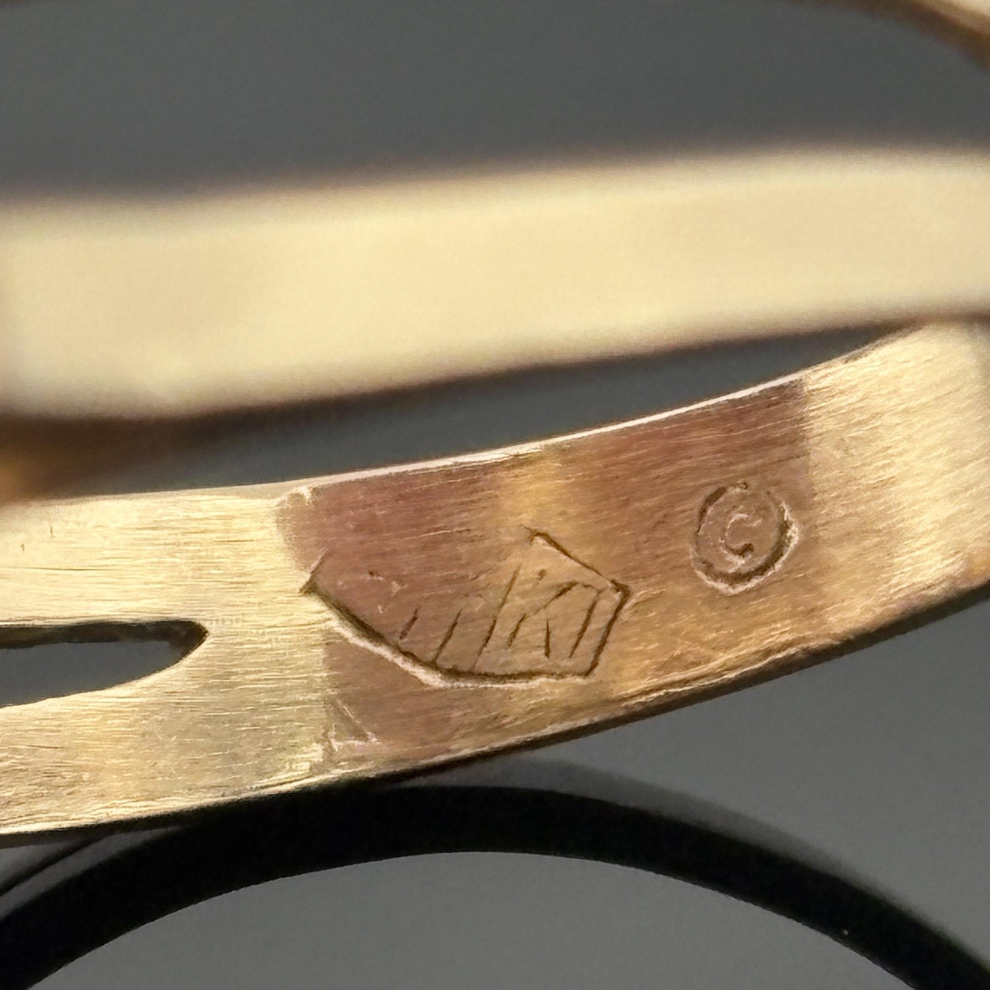 Vintage Roulette Spinning Diamond Enamel Ring 14k Gold