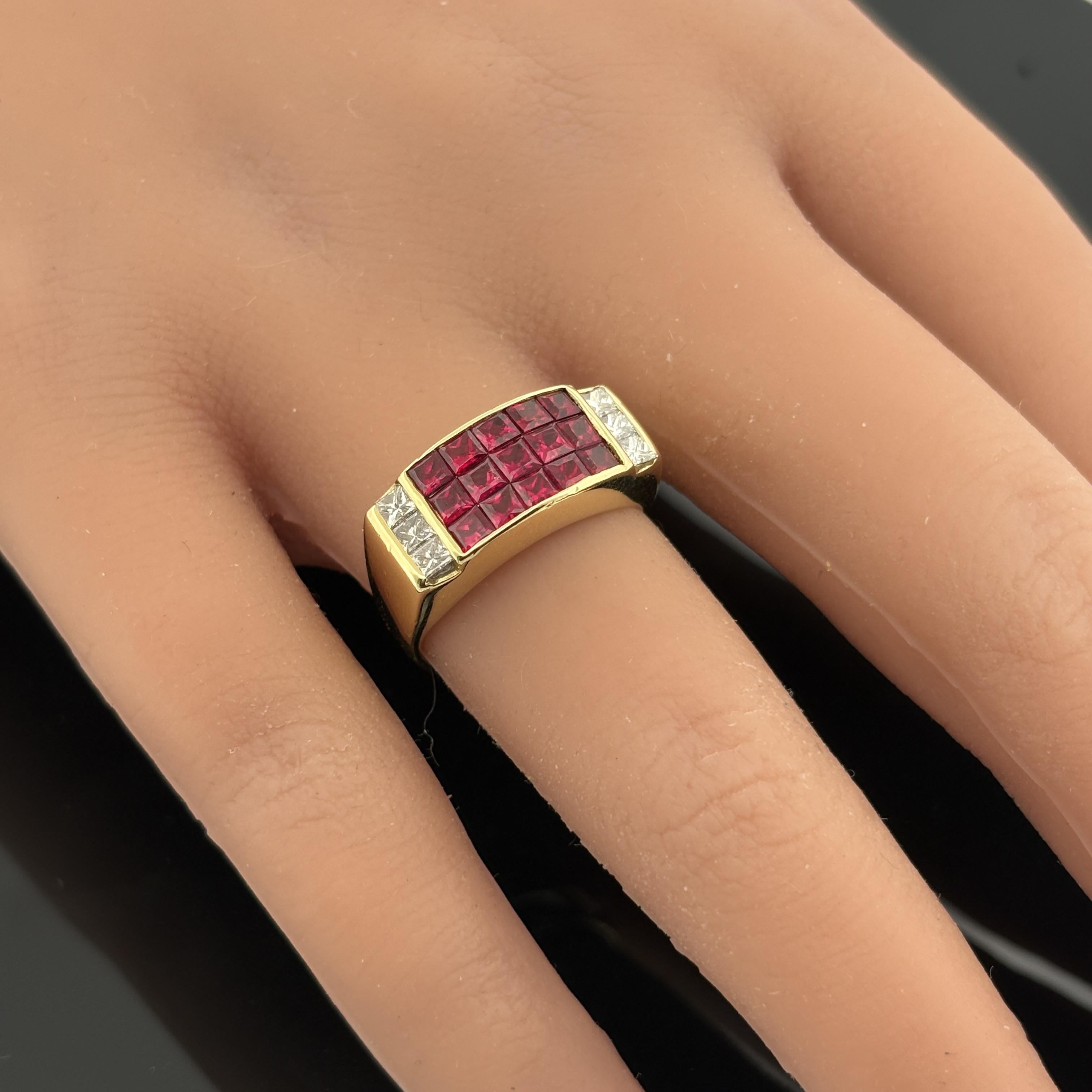 SeidenGang Ruby & Diamond 18k Yellow Gold Ring