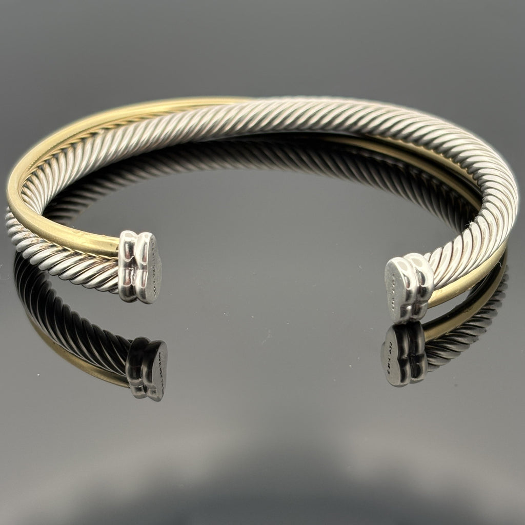 David Yurman Crossover Two Row Cuff Bracelet 5mm Large - $1750