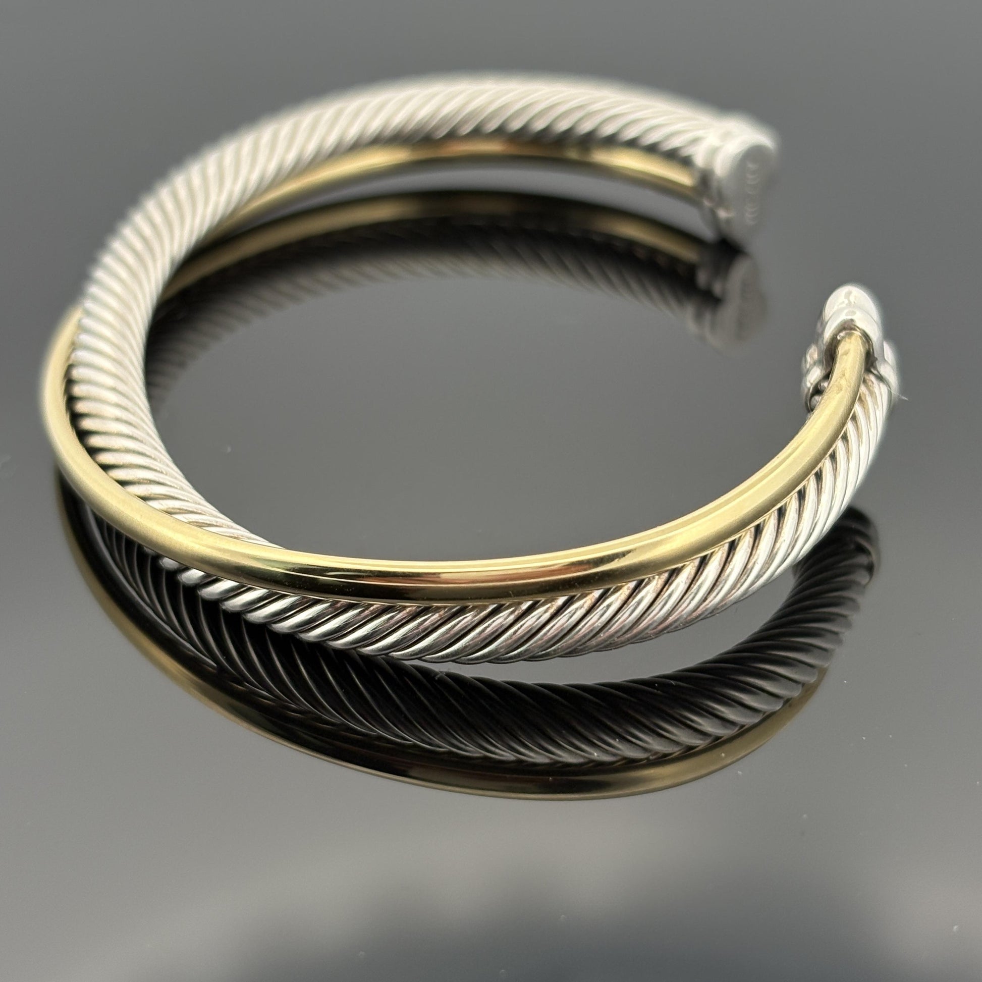 David Yurman Crossover Two Row Cuff Bracelet 5mm Large - $1750