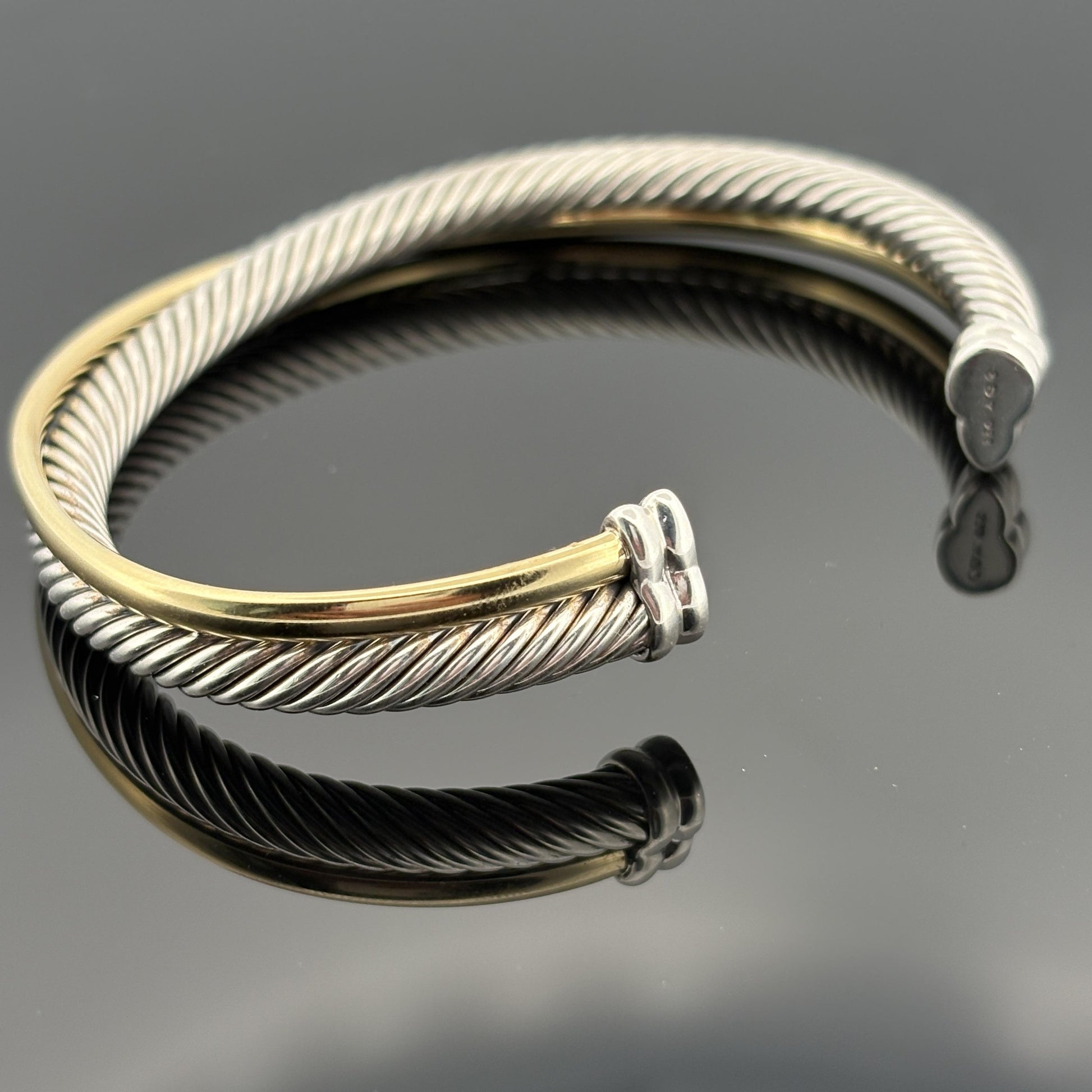 David Yurman Crossover Two Row Cuff Bracelet 5mm Large - $1750