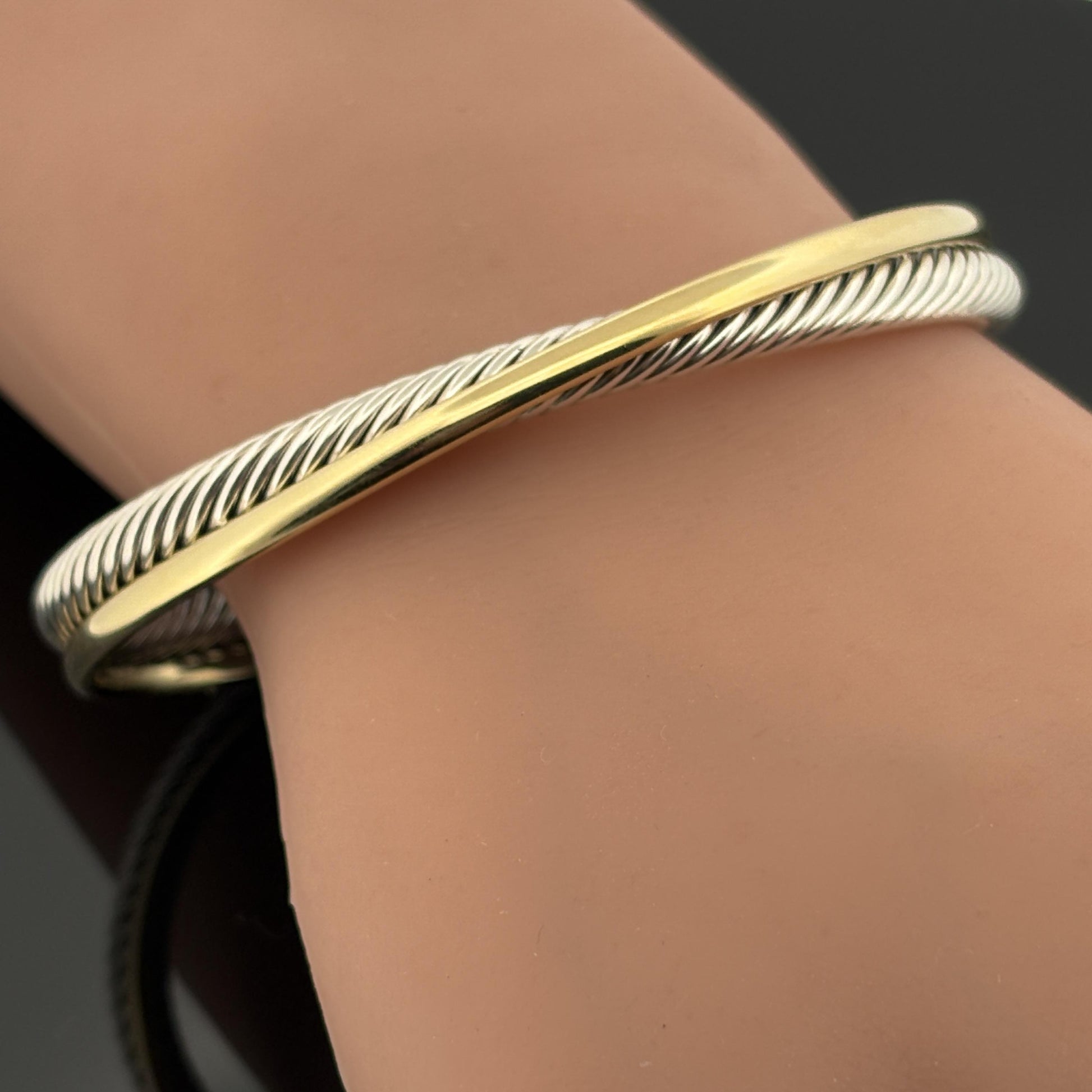 David Yurman Crossover Two Row Cuff Bracelet 5mm Large - $1750