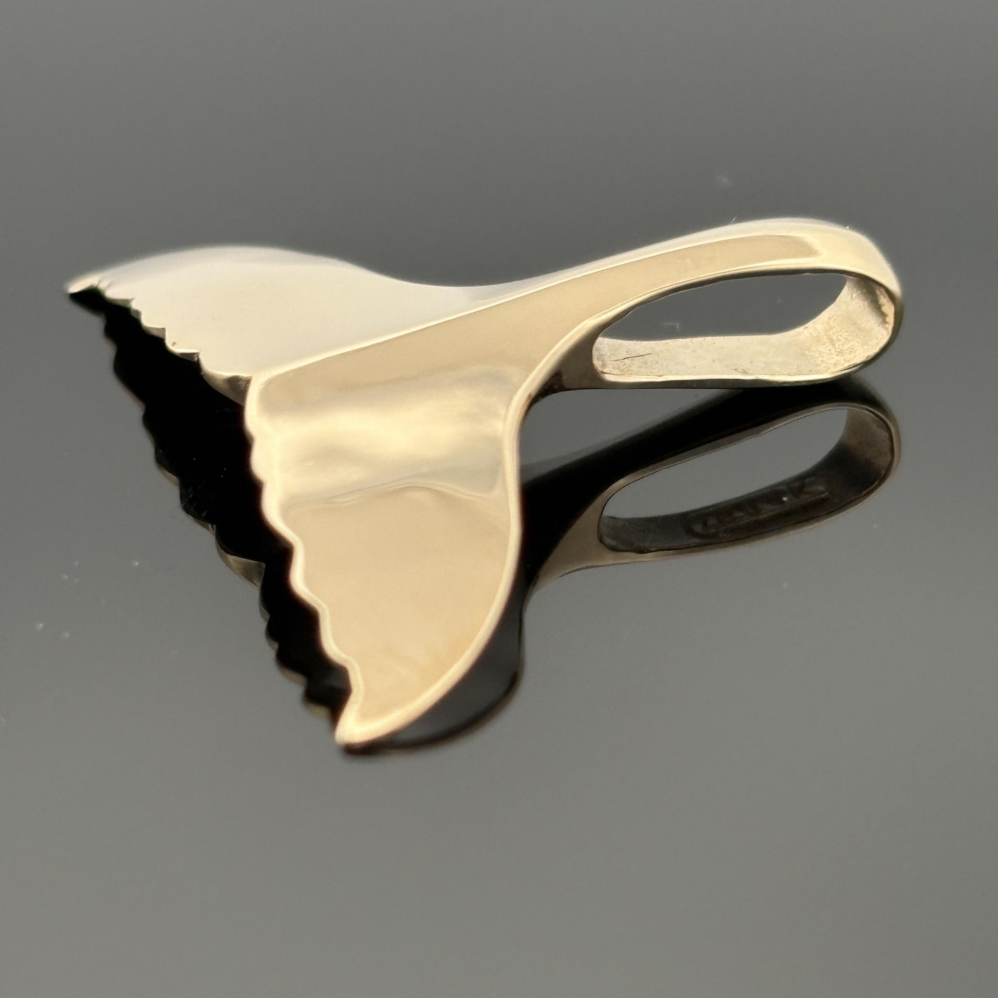 Wyland Galleries 14k Yellow Gold Whale Tail Pendant - Medium Size