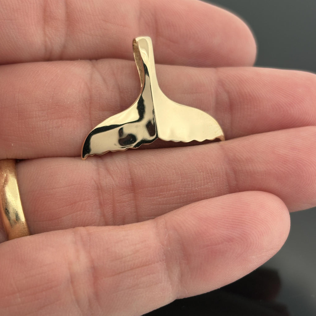 Wyland Galleries 14k Yellow Gold Whale Tail Pendant - Medium Size