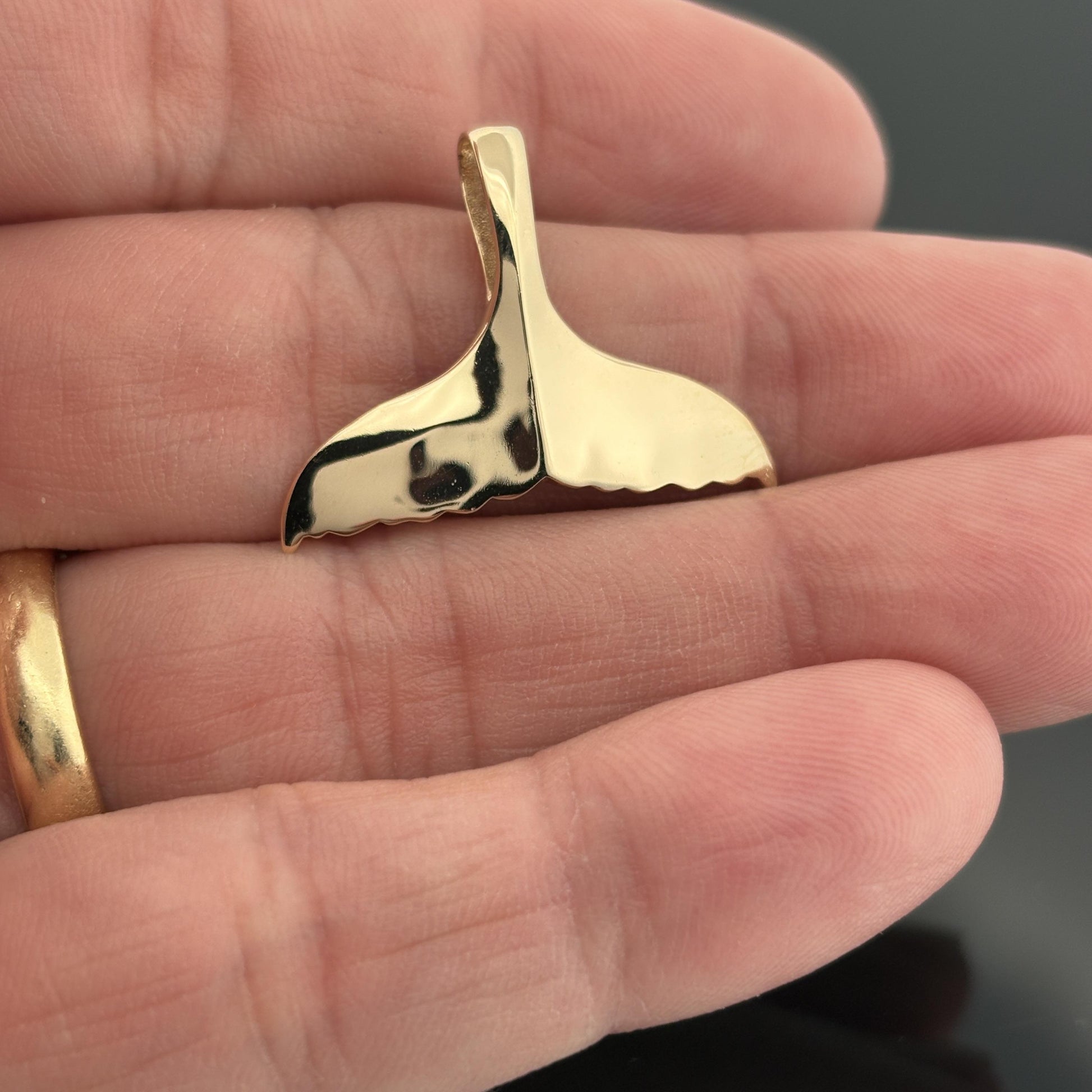 Wyland Galleries 14k Yellow Gold Whale Tail Pendant - Medium Size
