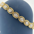 Vintage Rope Motif Diamond Link Bracelet 18k 1.48ctw