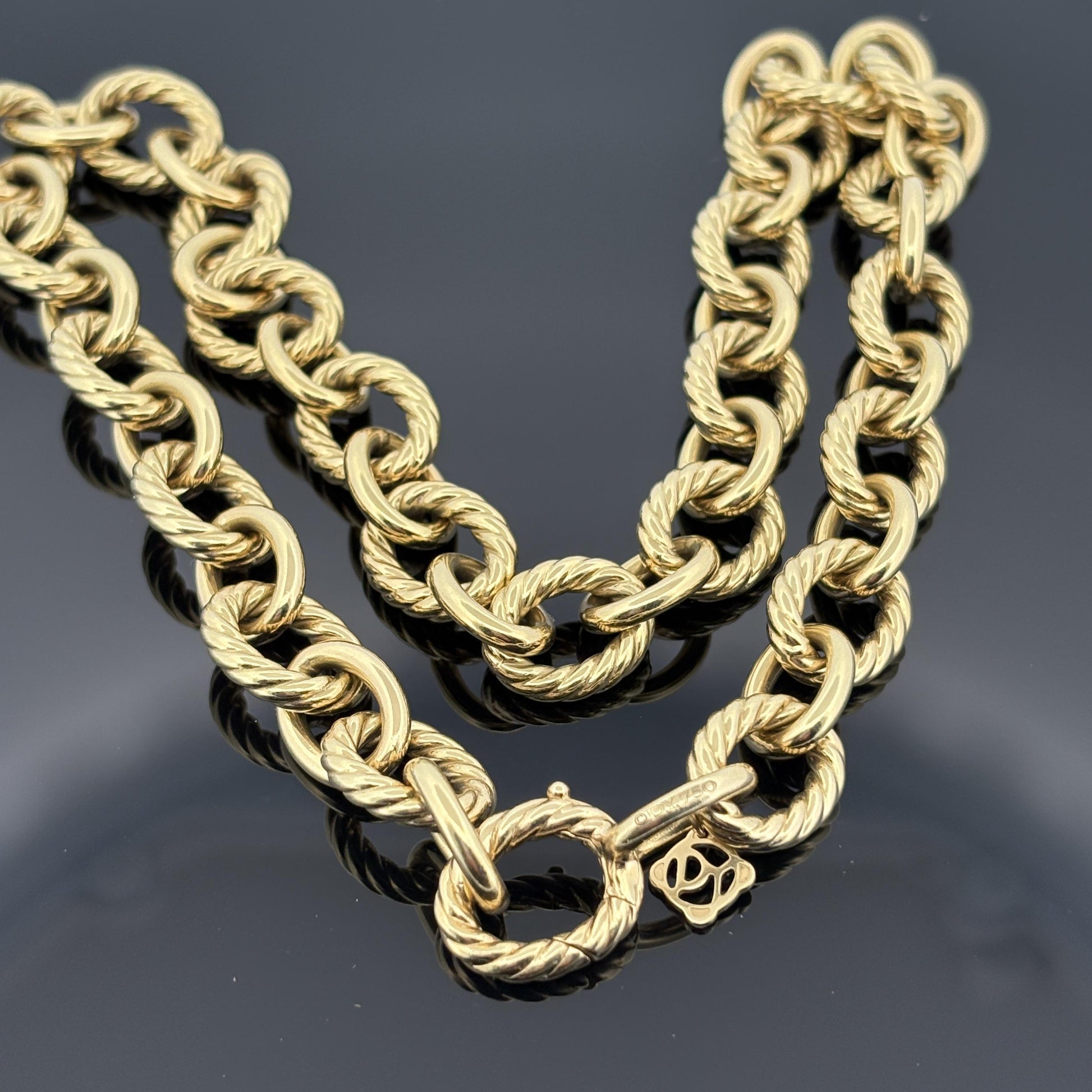 David Yurman Chain Collection Oval Link Cable Necklace 18k Yellow Gold