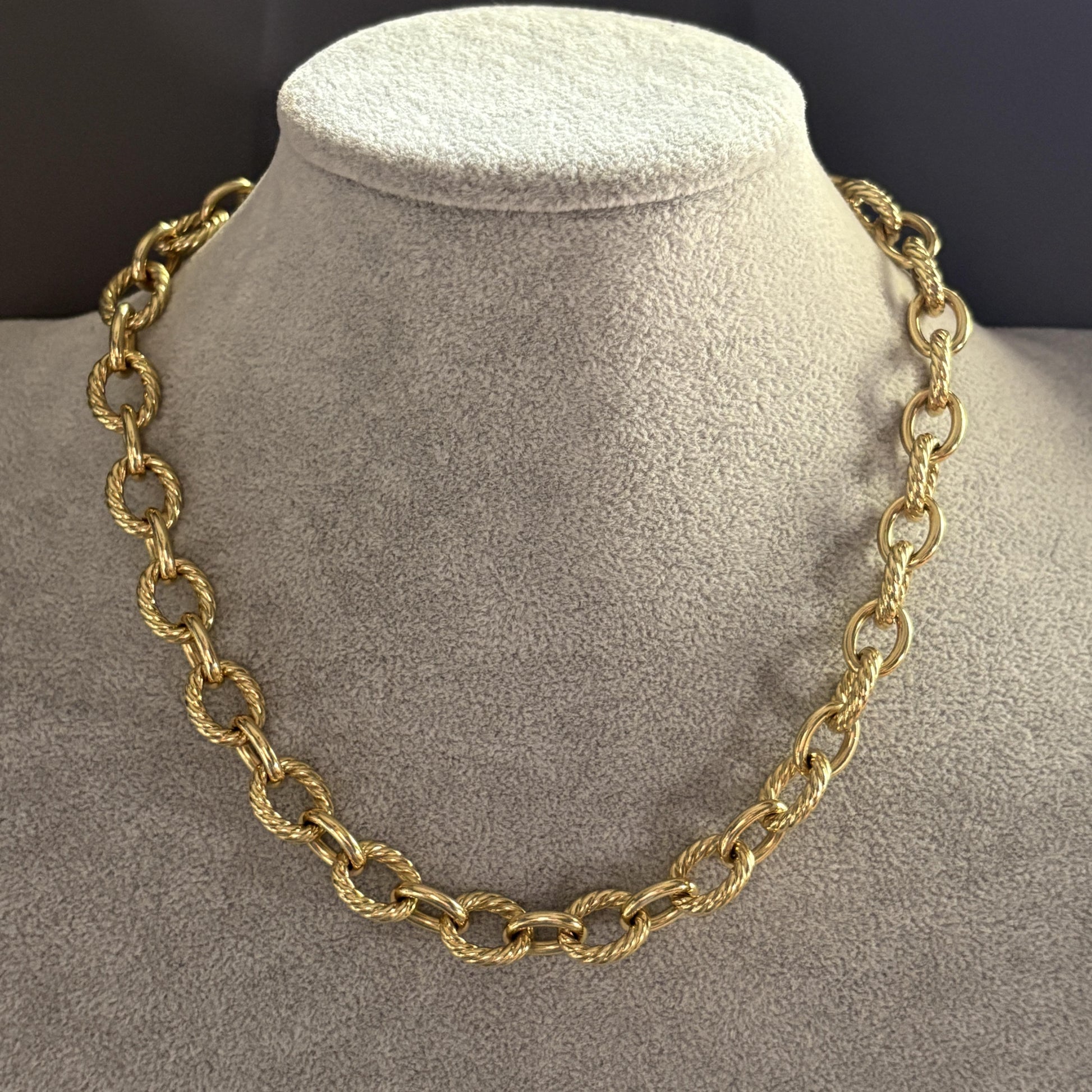 David Yurman Chain Collection Oval Link Cable Necklace 18k Yellow Gold