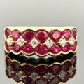 Estate Ruby & Diamond Band 18k Yellow Gold 2.26ctw