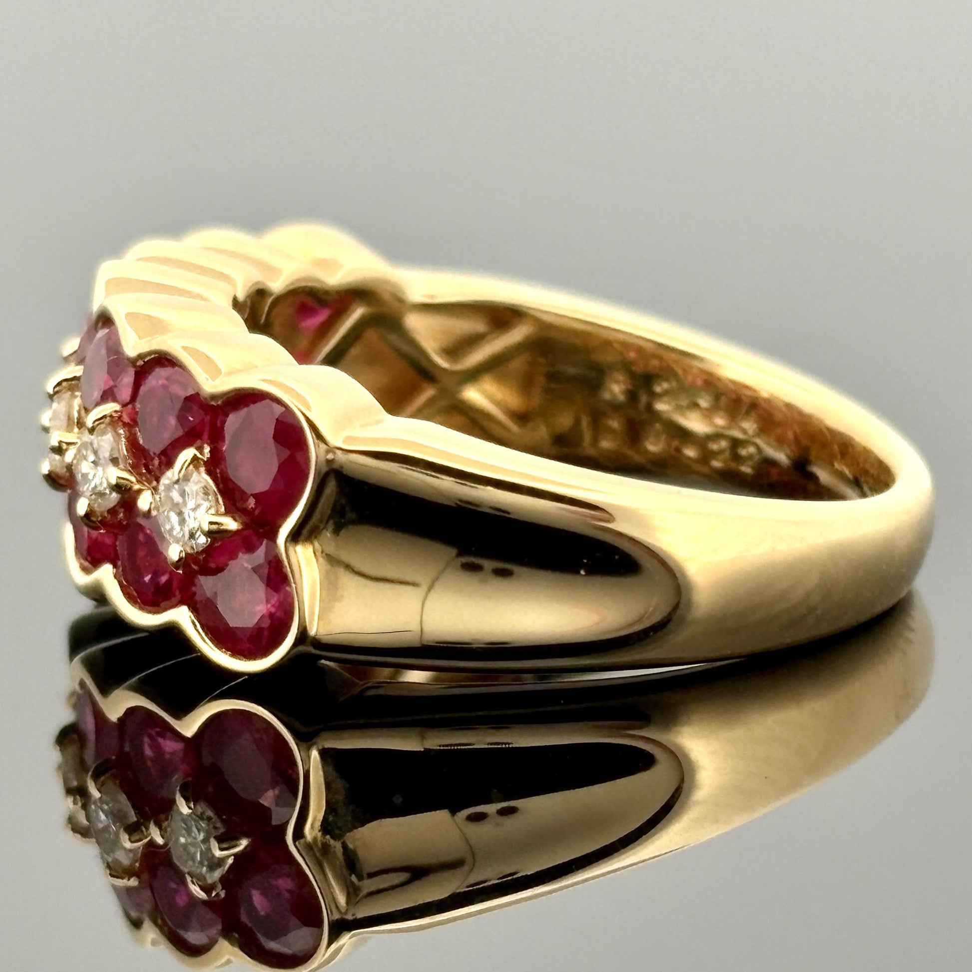 Estate Ruby & Diamond Band 18k Yellow Gold 2.26ctw