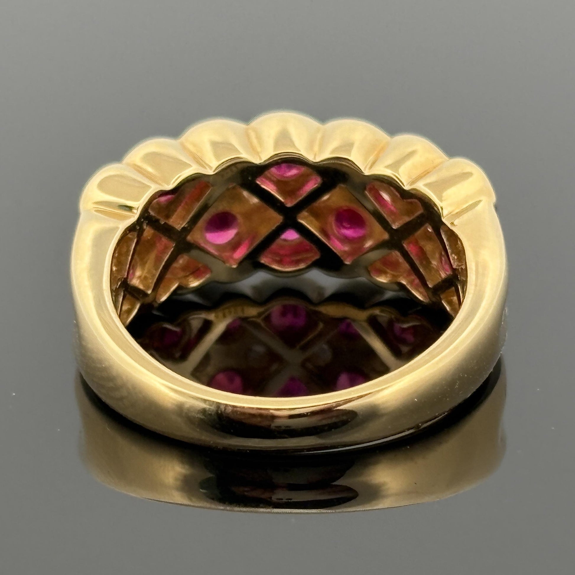 Estate Ruby & Diamond Band 18k Yellow Gold 2.26ctw