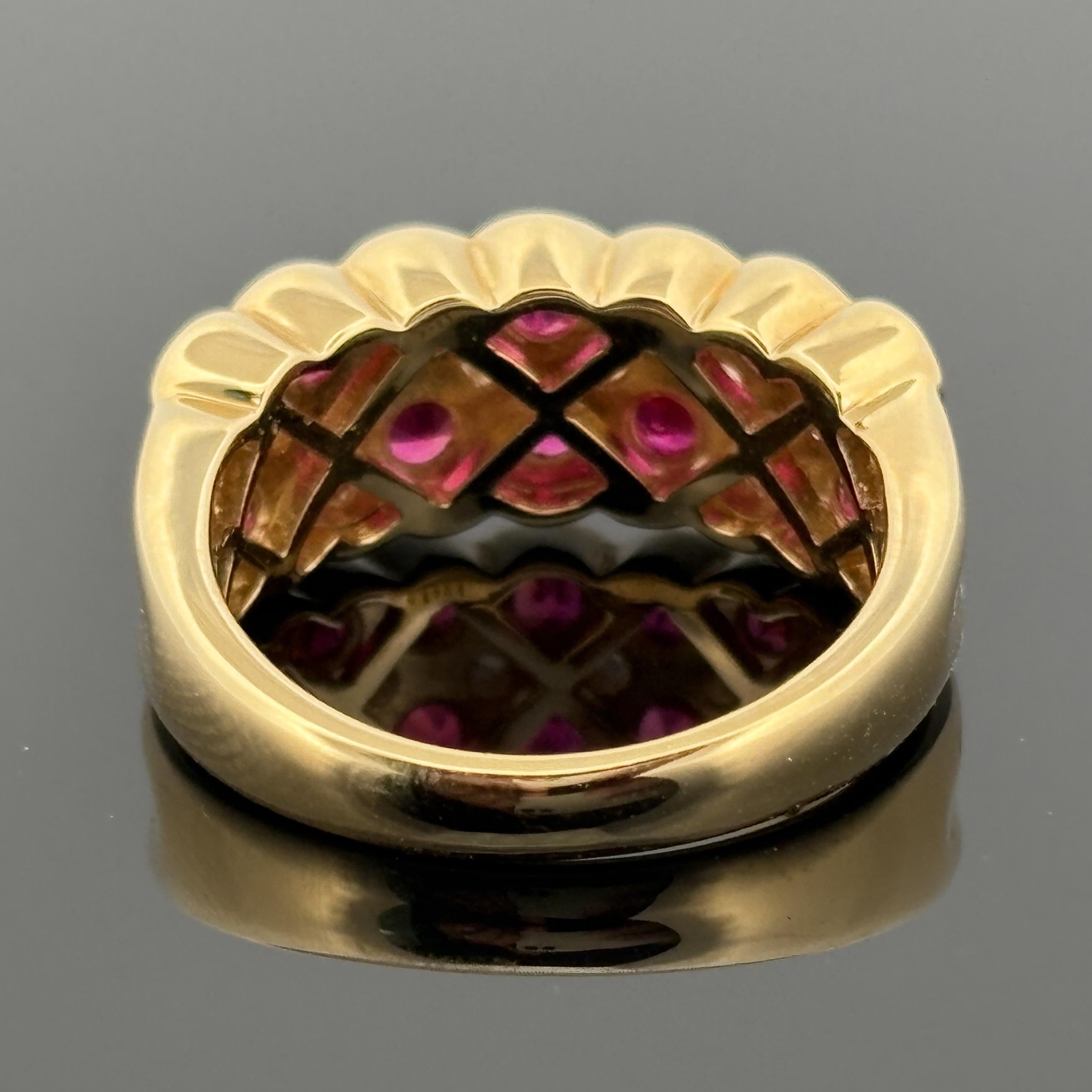 Estate Ruby & Diamond Band 18k Yellow Gold 2.26ctw
