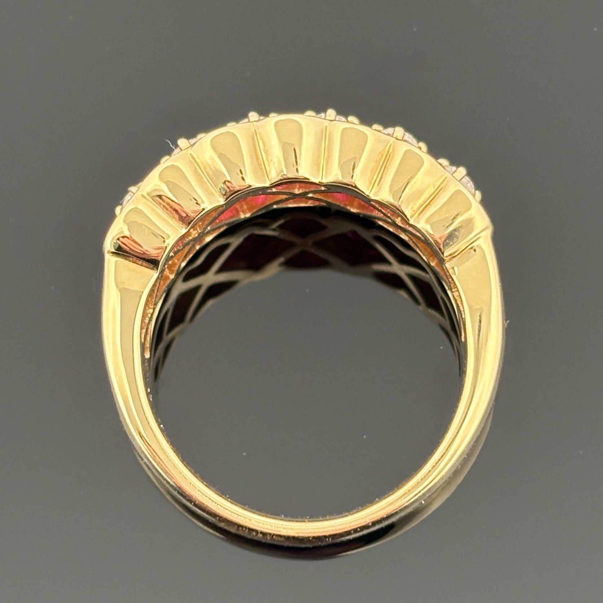 Estate Ruby & Diamond Band 18k Yellow Gold 2.26ctw