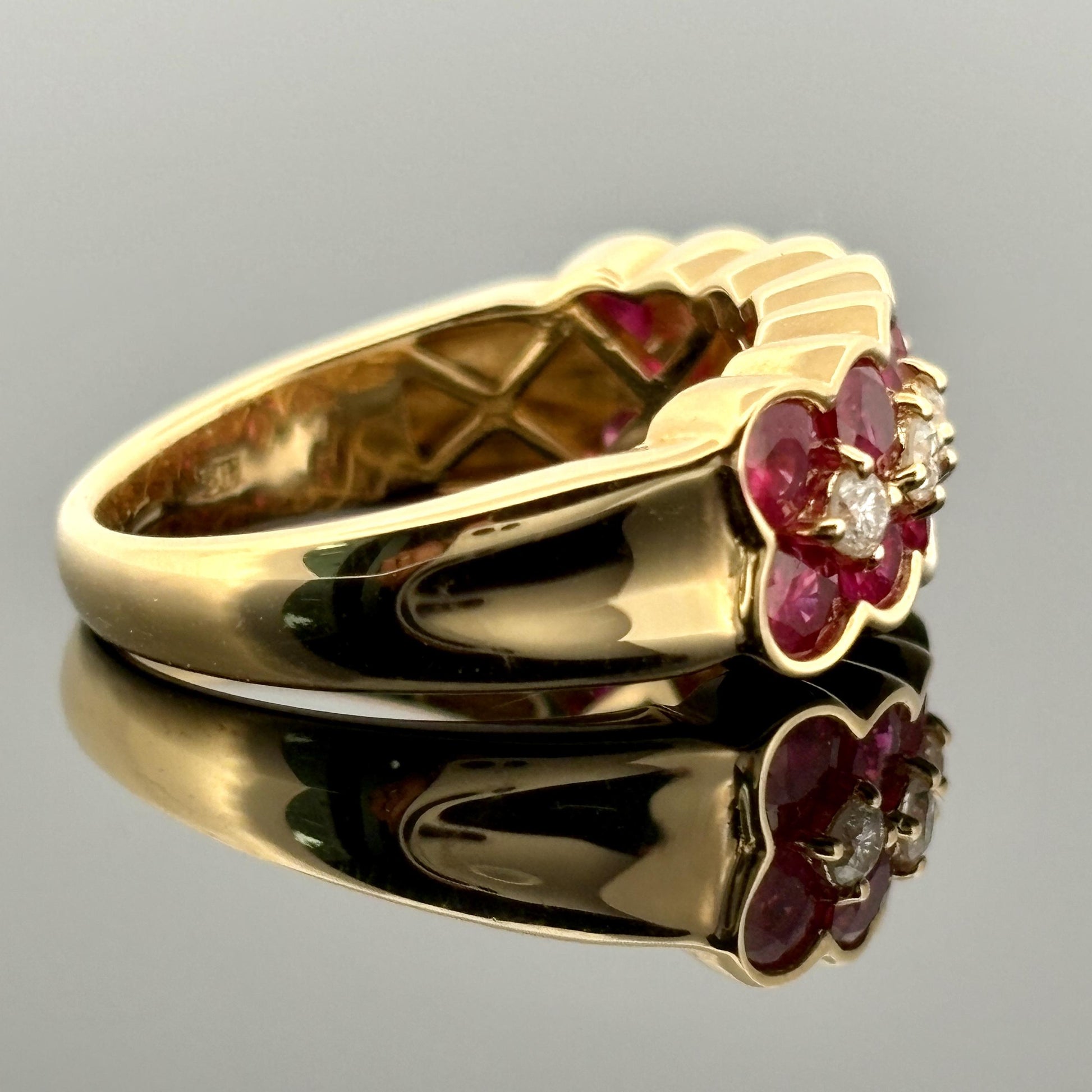 Estate Ruby & Diamond Band 18k Yellow Gold 2.26ctw