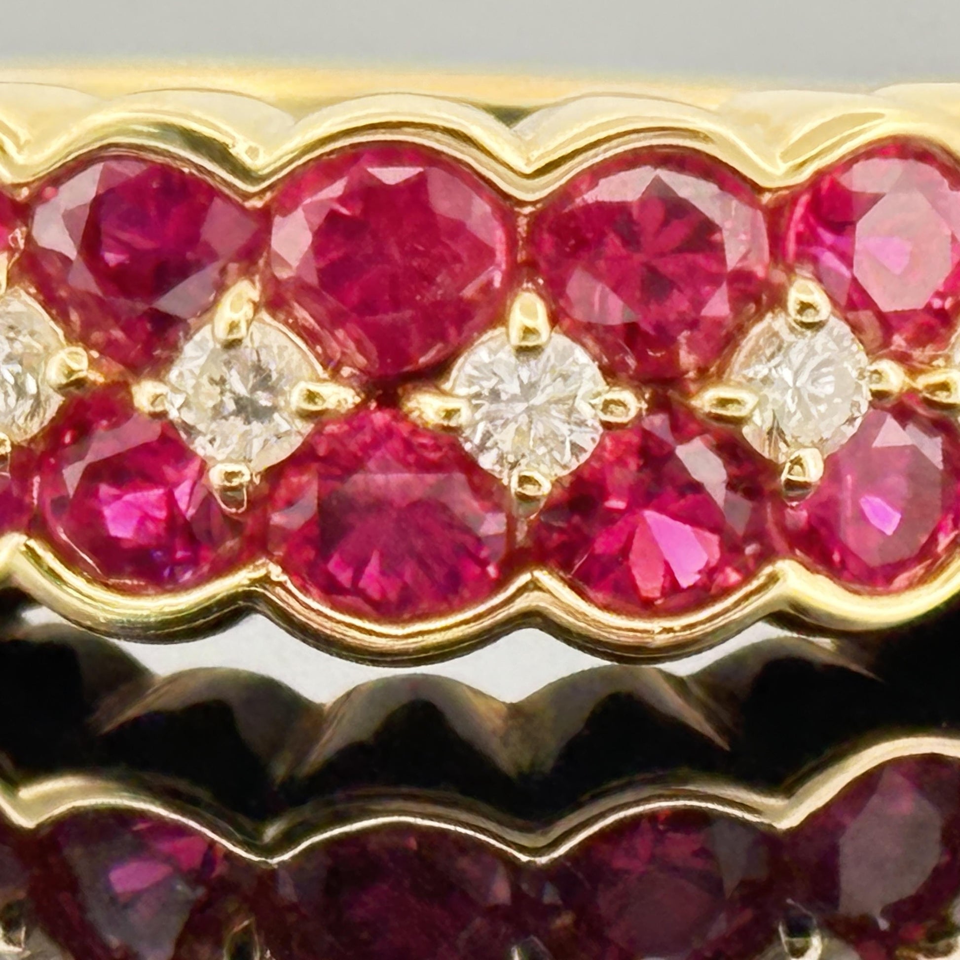 Estate Ruby & Diamond Band 18k Yellow Gold 2.26ctw