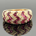 Ruby & Diamond Zig Zag Band 18k Yellow Gold 1.99ctw